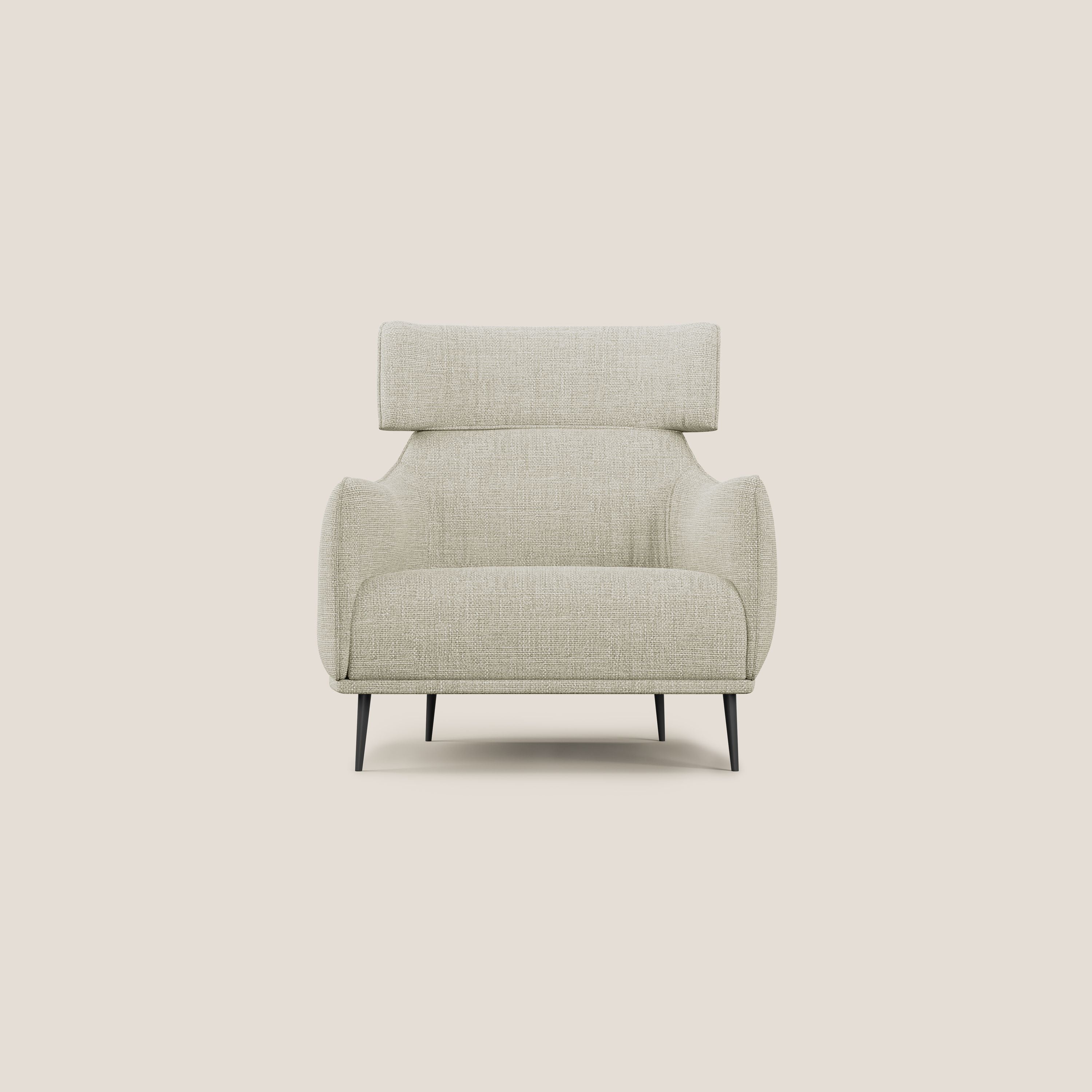 Zelda Fauteuil au design moderne en tissu doux et imperméable T06 crème - Image 3