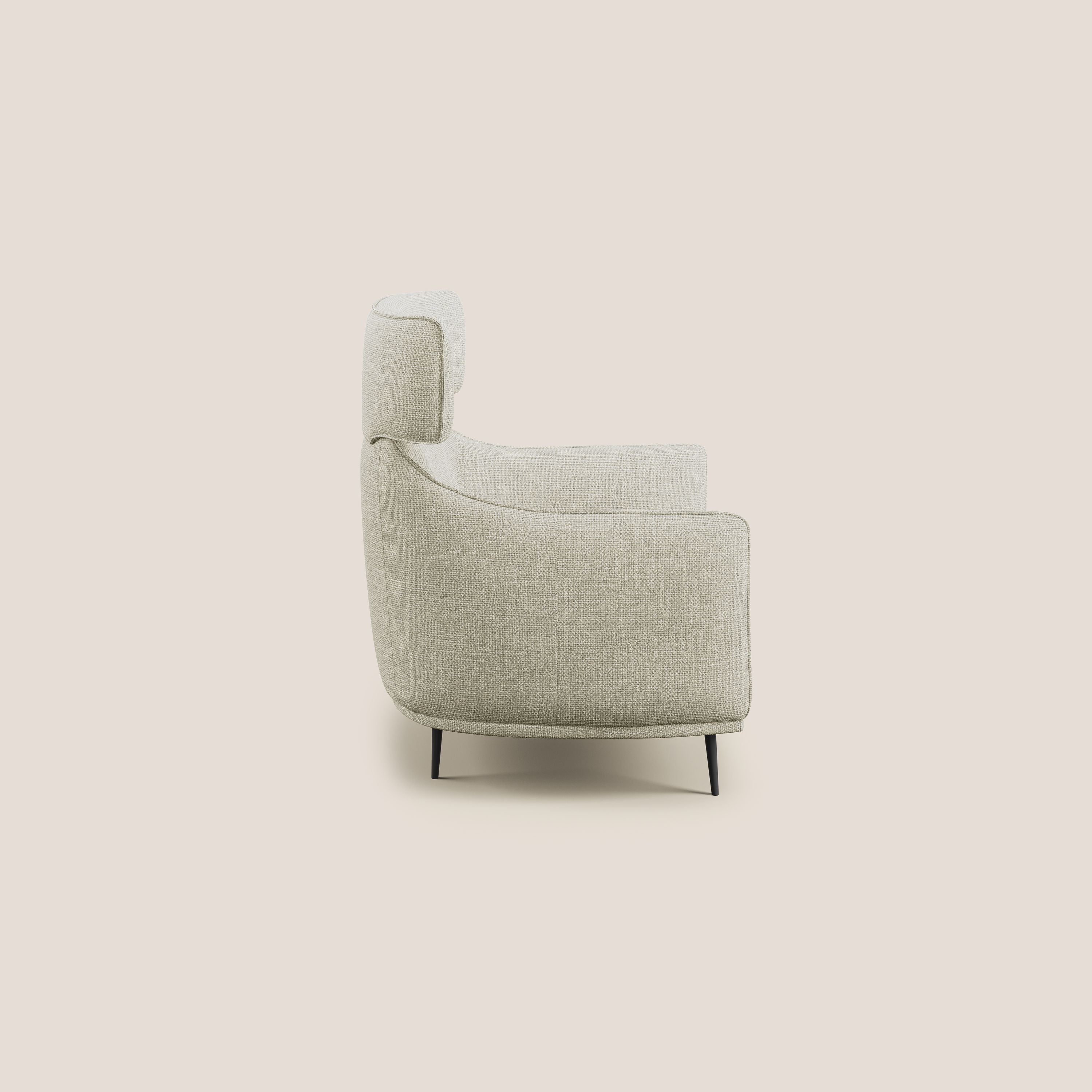 Zelda Fauteuil au design moderne en tissu doux et imperméable T06 crème - Image 4