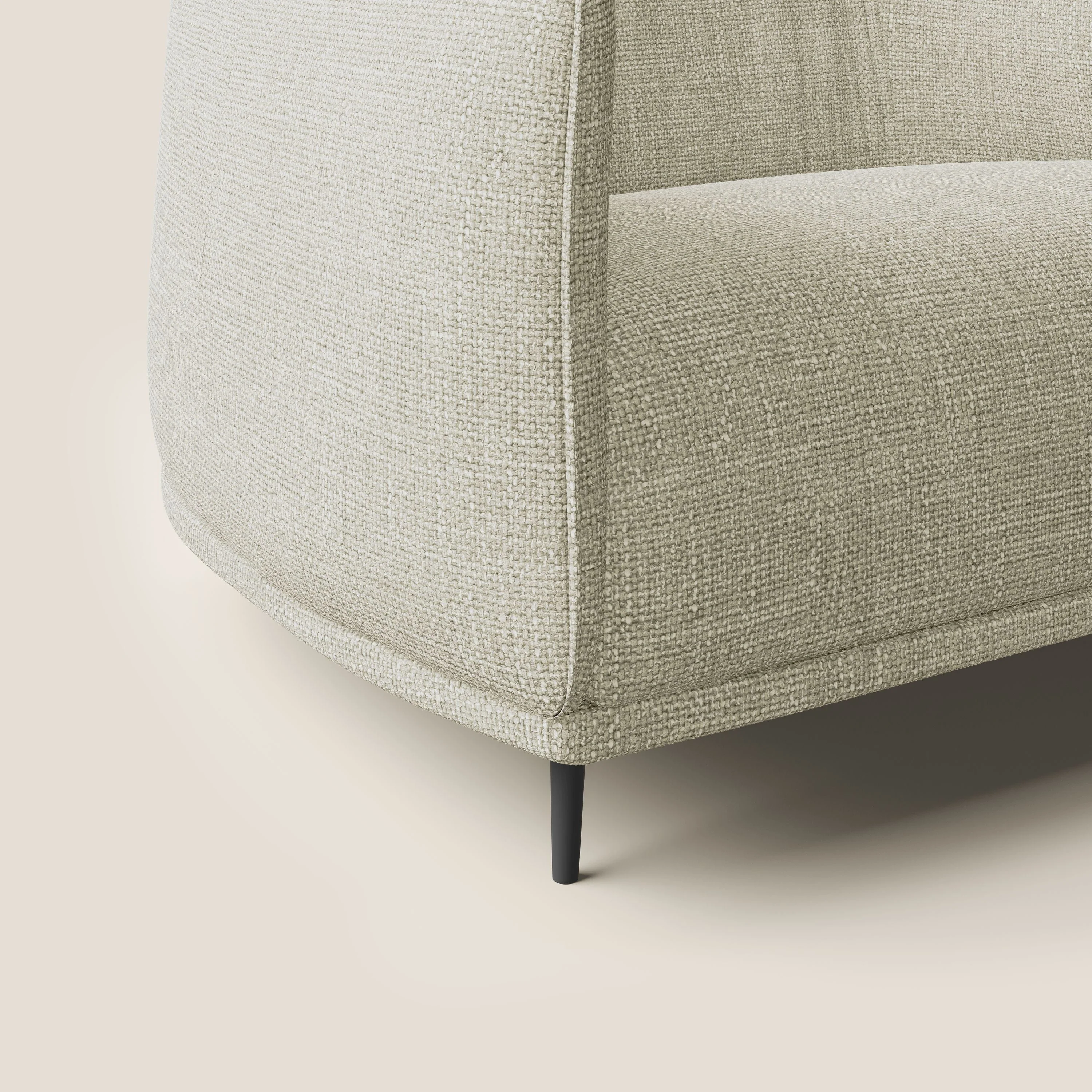 Zelda Fauteuil au design moderne en tissu doux et imperméable T06 crème - Image 6