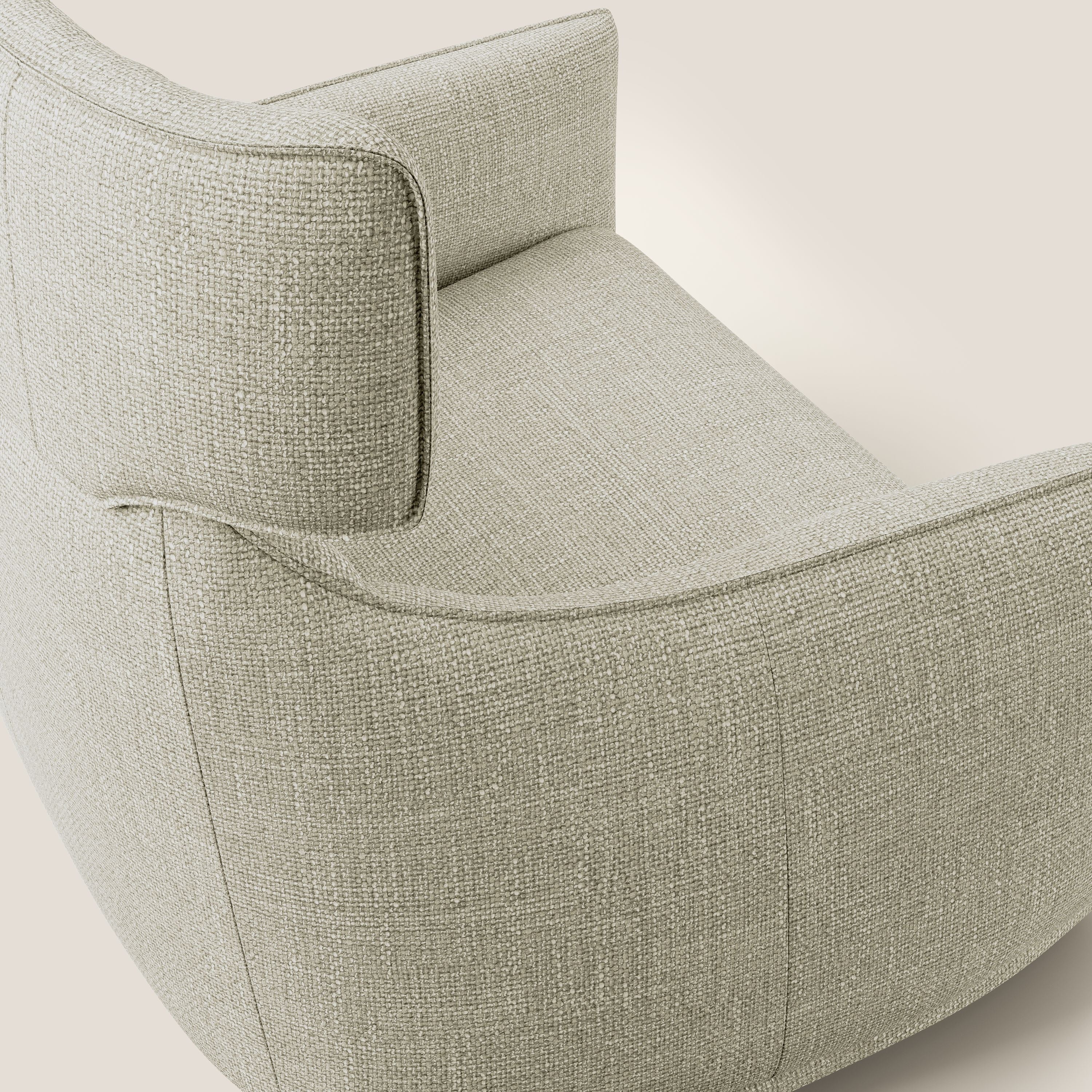Zelda Fauteuil au design moderne en tissu doux et imperméable T06 crème - Image 7