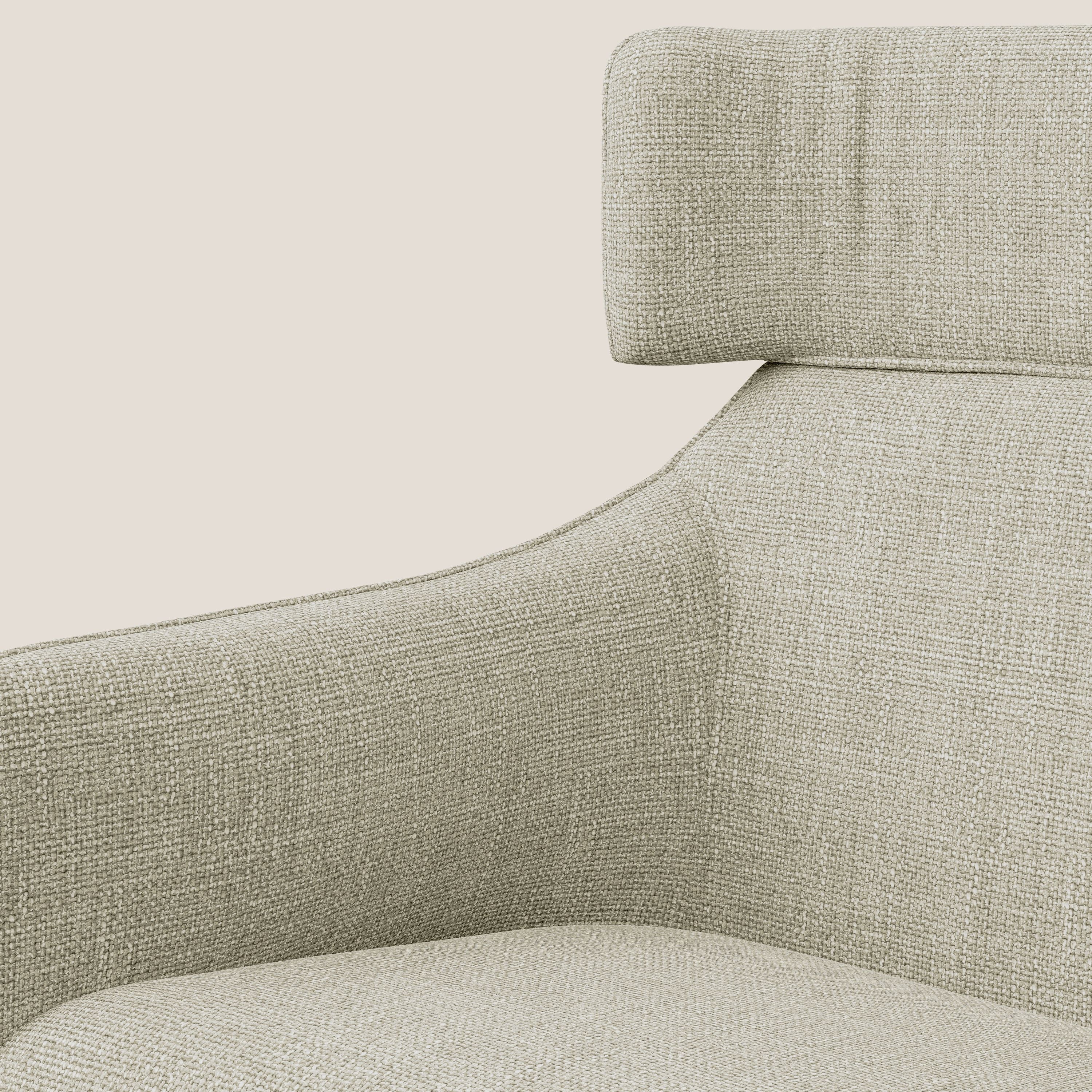 Zelda Fauteuil au design moderne en tissu doux et imperméable T06 crème - Image 8