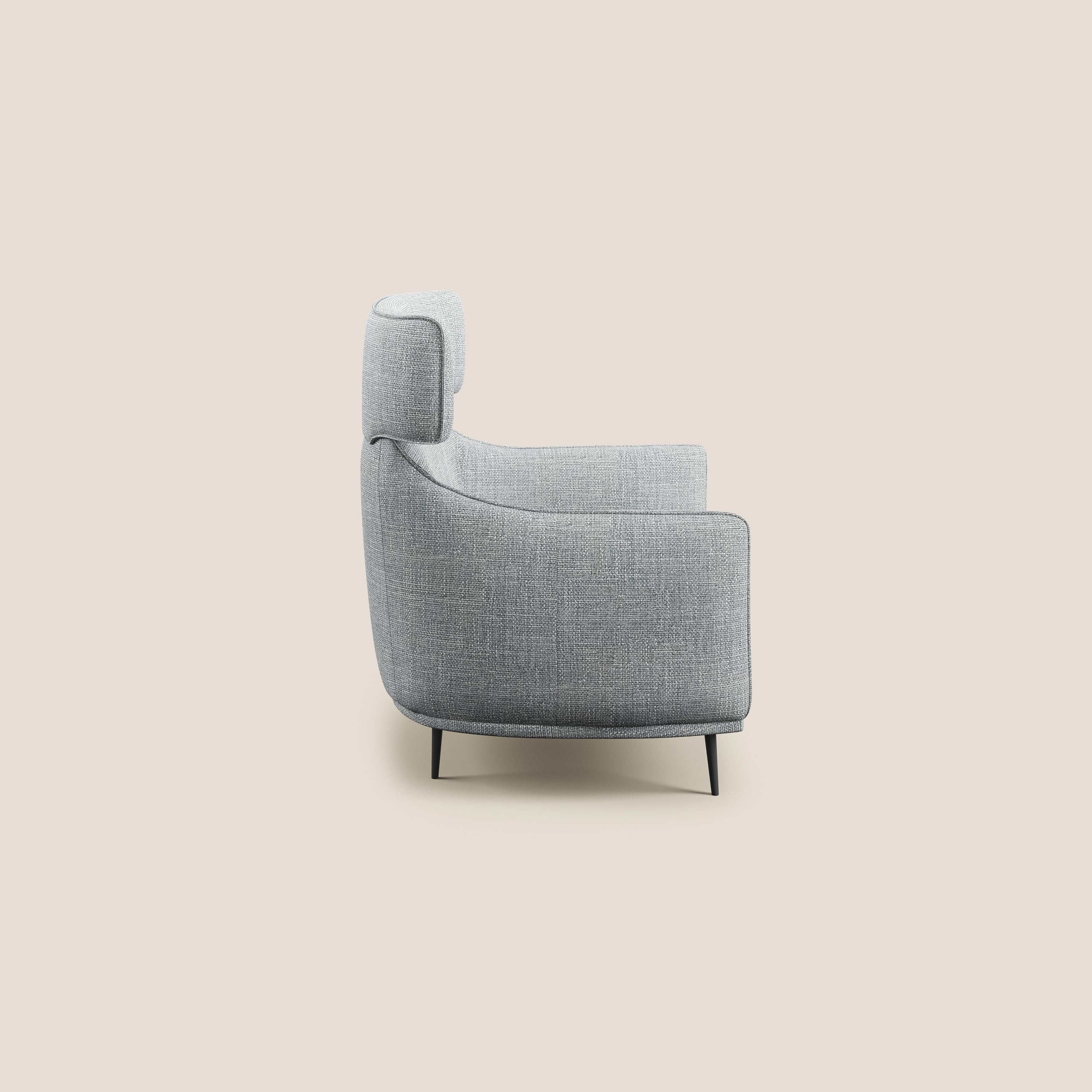 Zelda Fauteuil au design moderne en tissu doux et imperméable T06 gris - Image 3