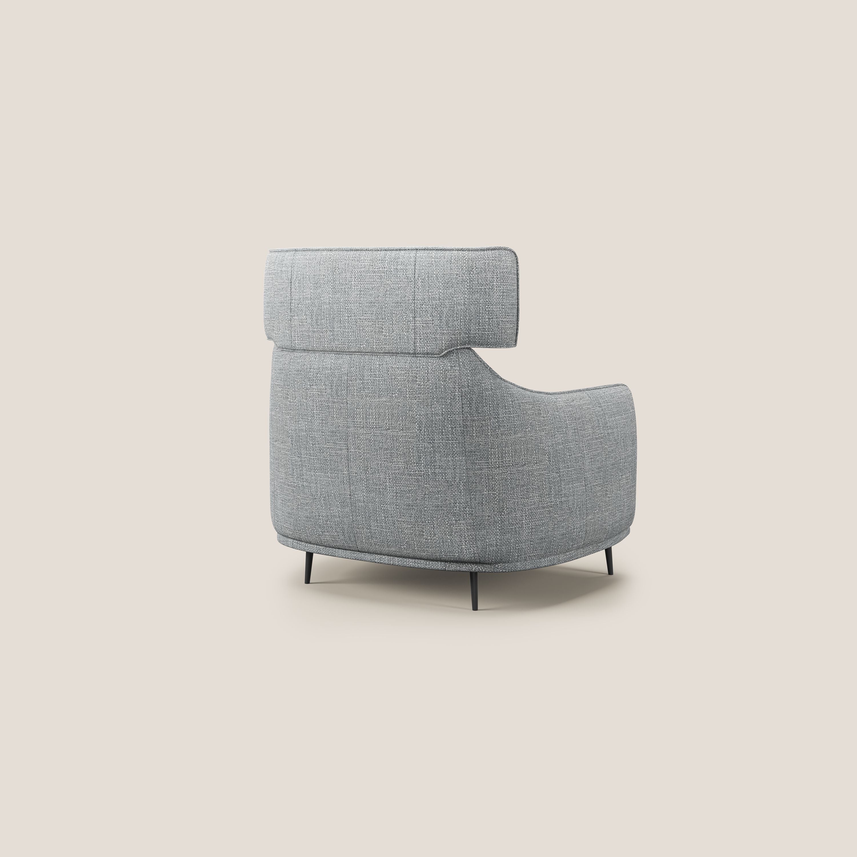 Zelda Fauteuil au design moderne en tissu doux et imperméable T06 gris - Image 4