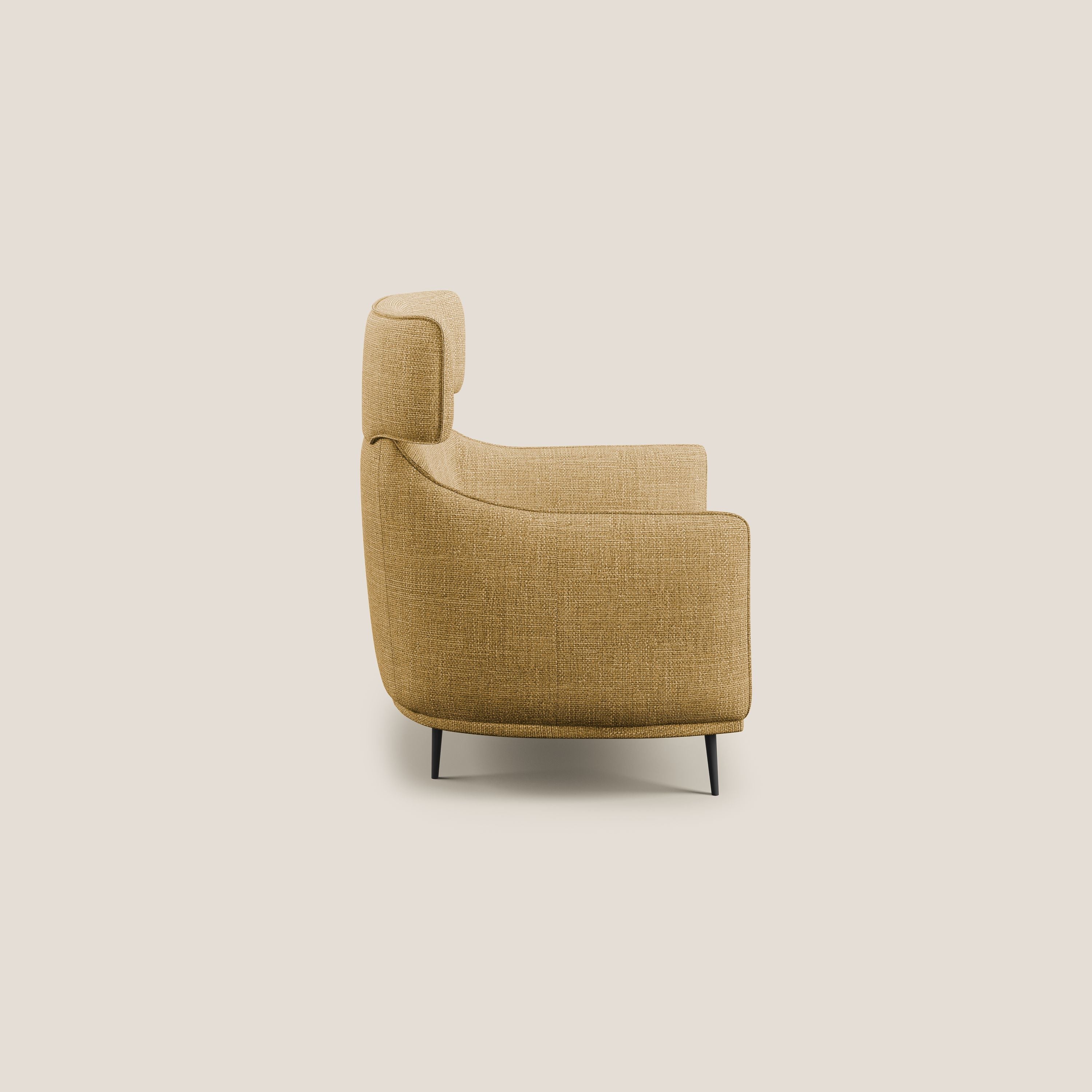 Zelda Fauteuil au design moderne en tissu doux et imperméable T06 jaune - Image 4