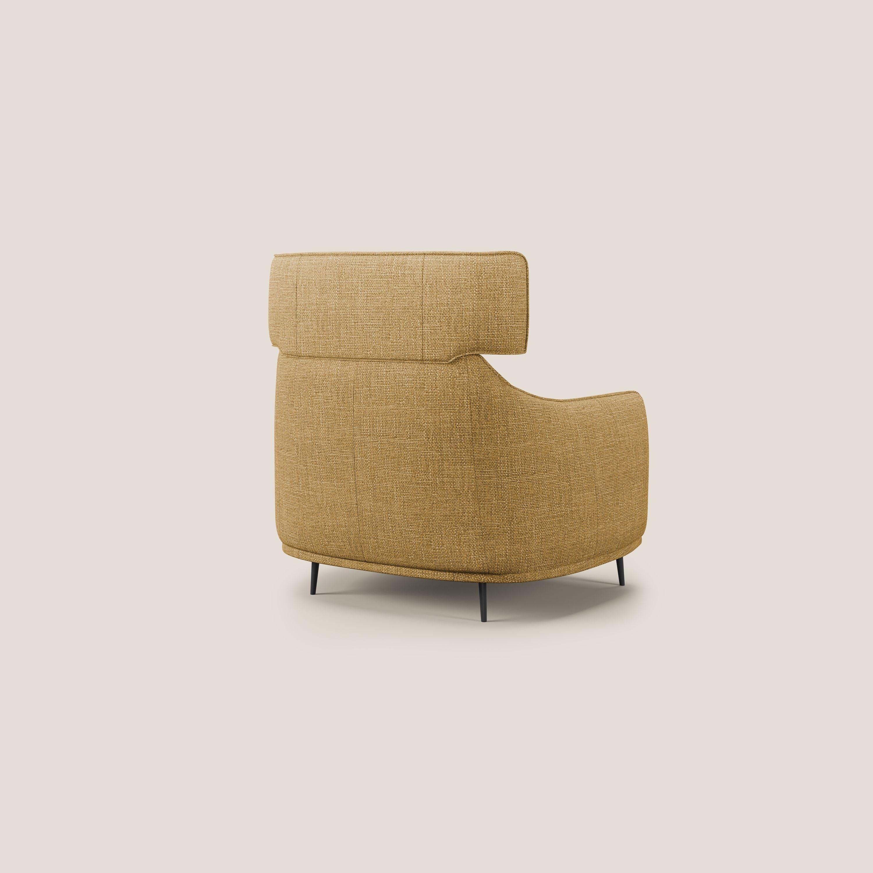 Zelda Fauteuil au design moderne en tissu doux et imperméable T06 jaune - Image 5