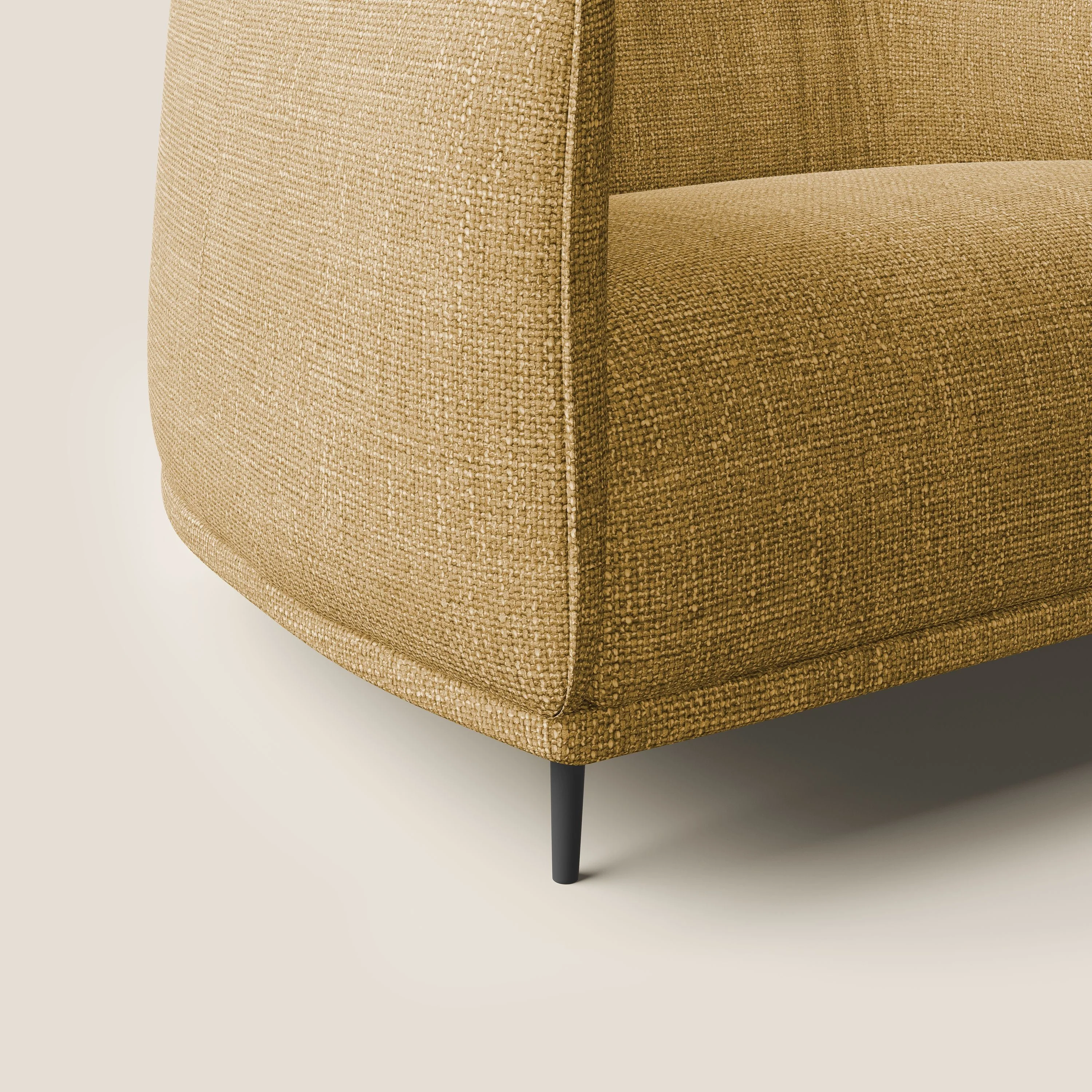 Zelda Fauteuil au design moderne en tissu doux et imperméable T06 jaune - Image 6
