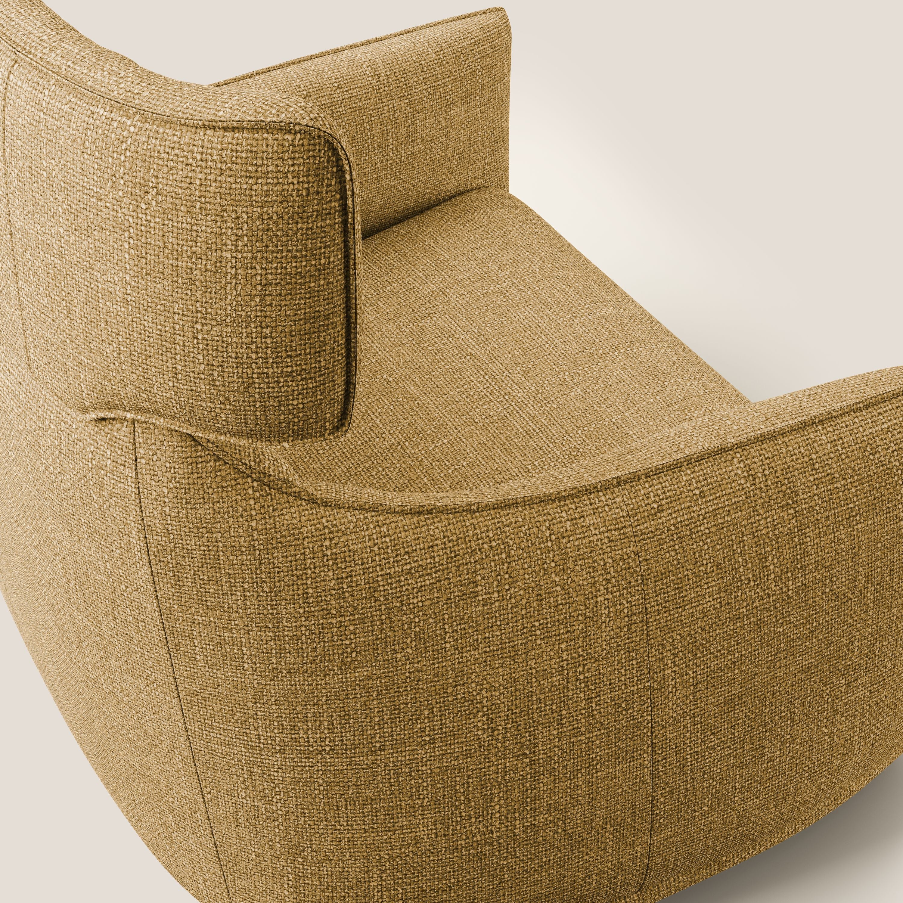 Zelda Fauteuil au design moderne en tissu doux et imperméable T06 jaune - Image 7