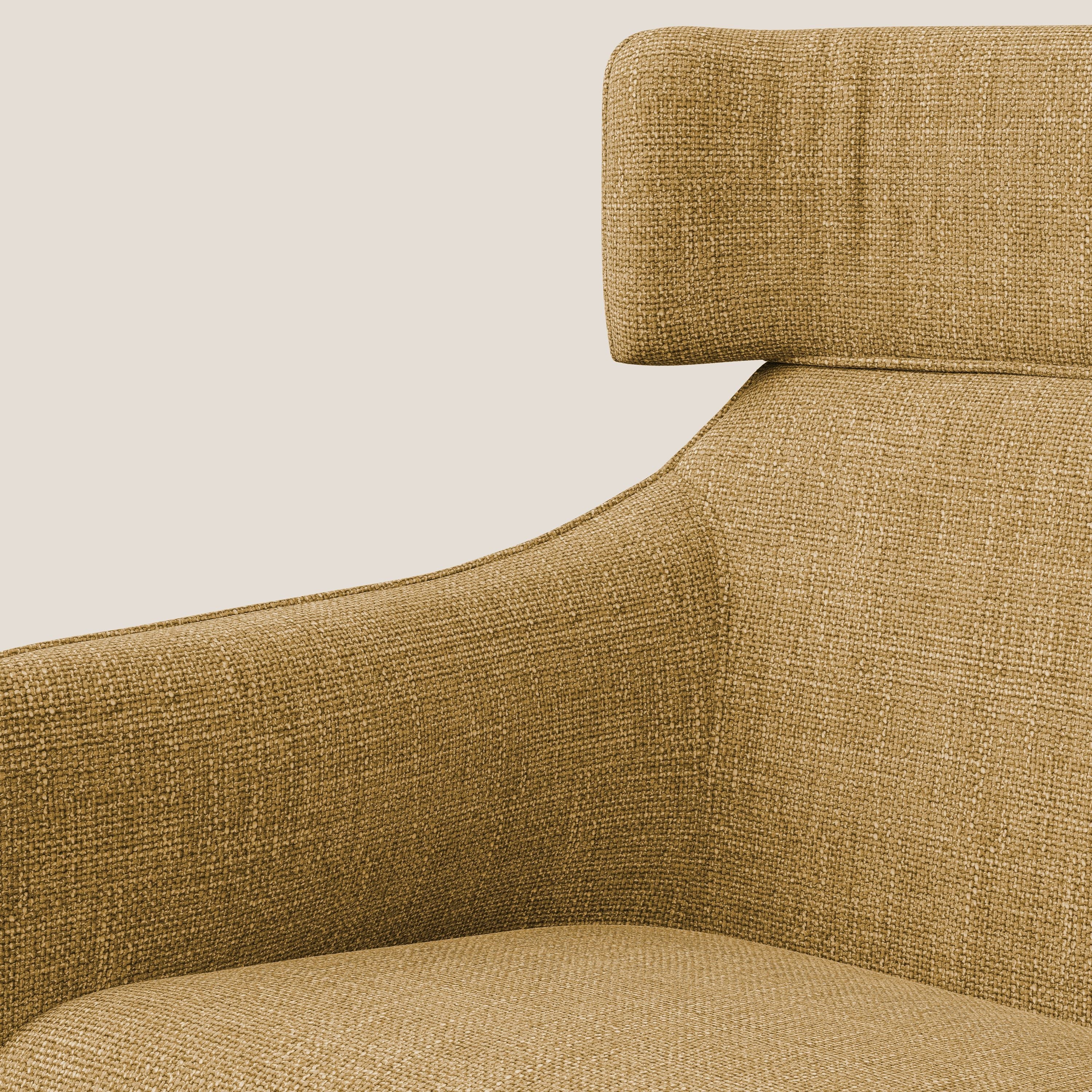 Zelda Fauteuil au design moderne en tissu doux et imperméable T06 jaune - Image 8