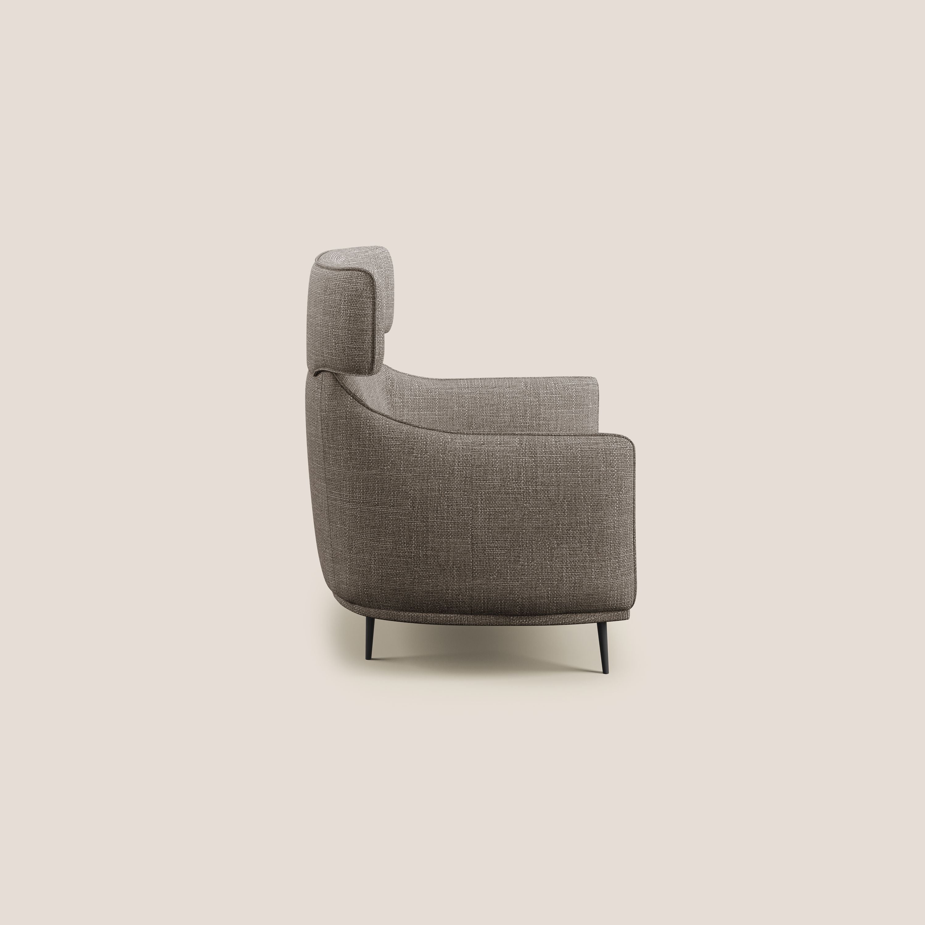 Zelda Fauteuil au design moderne en tissu doux et imperméable T06 marron - Image 3