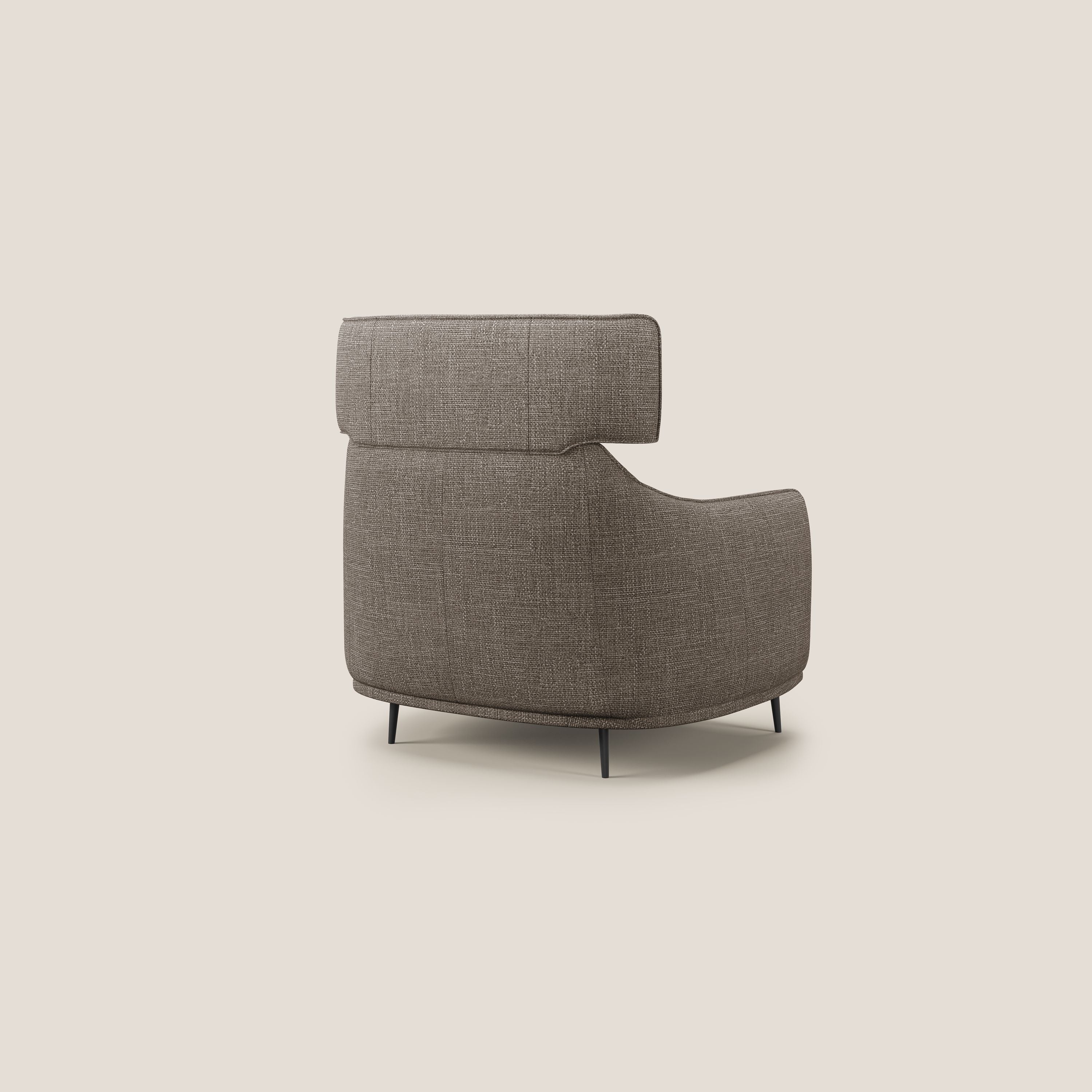Zelda Fauteuil au design moderne en tissu doux et imperméable T06 marron - Image 4