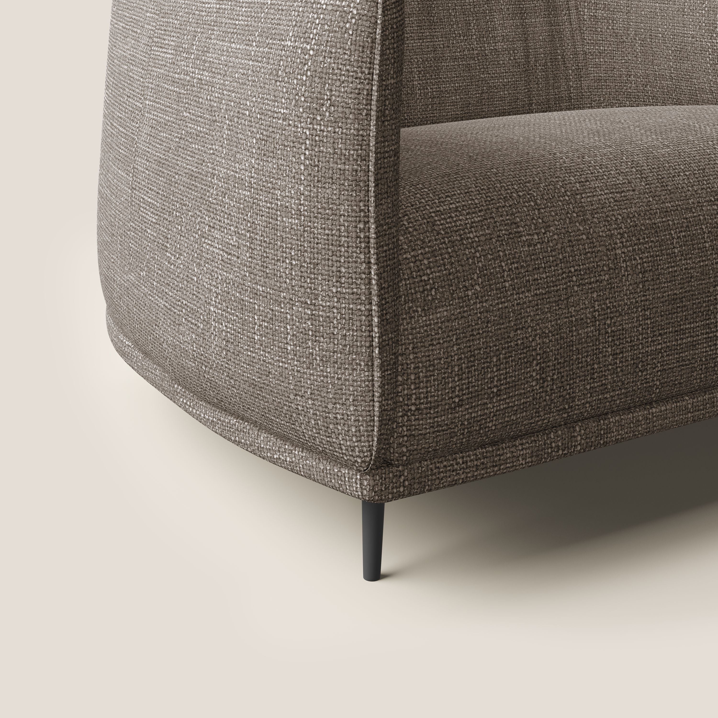 Zelda Fauteuil au design moderne en tissu doux et imperméable T06 marron - Image 5