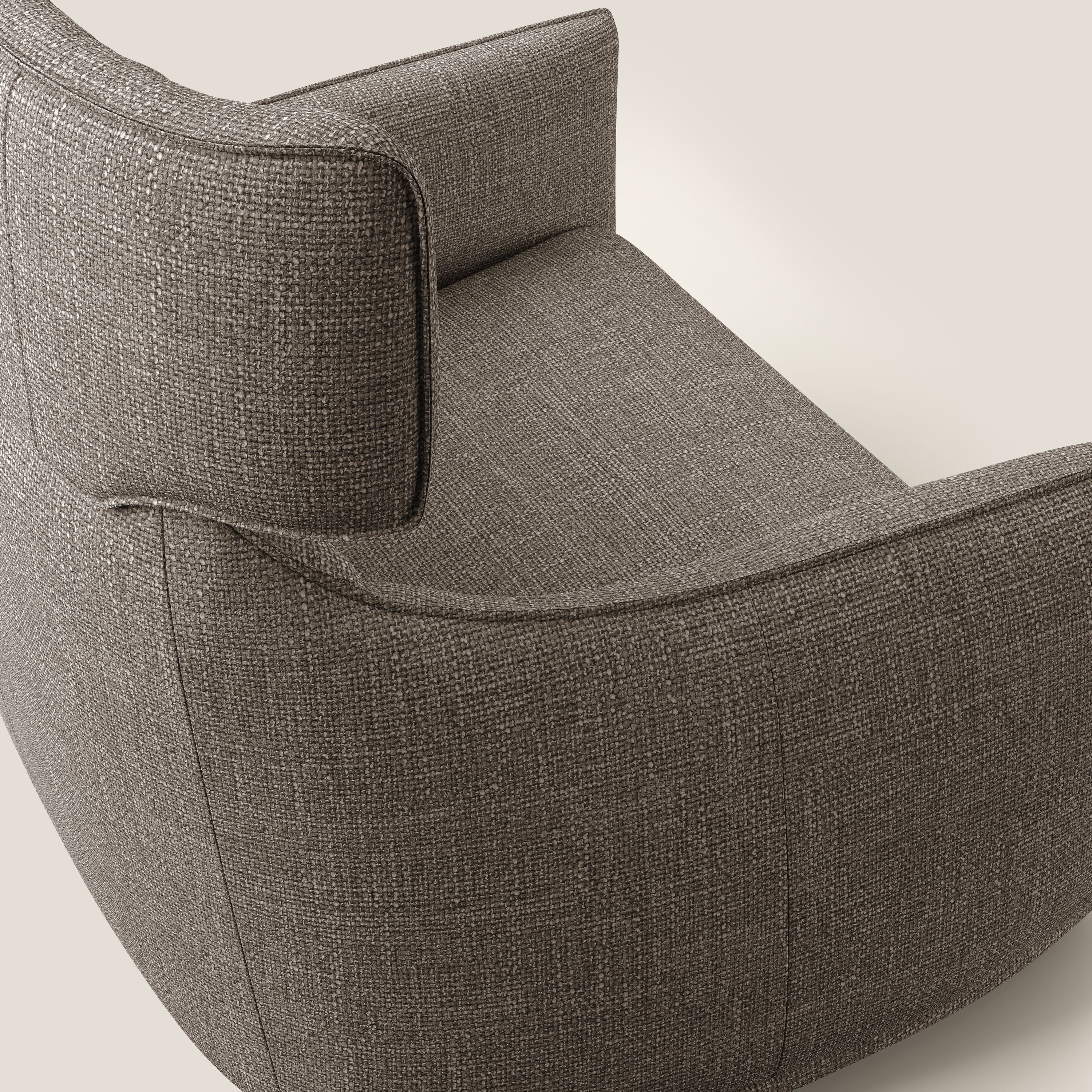 Zelda Fauteuil au design moderne en tissu doux et imperméable T06 marron - Image 6