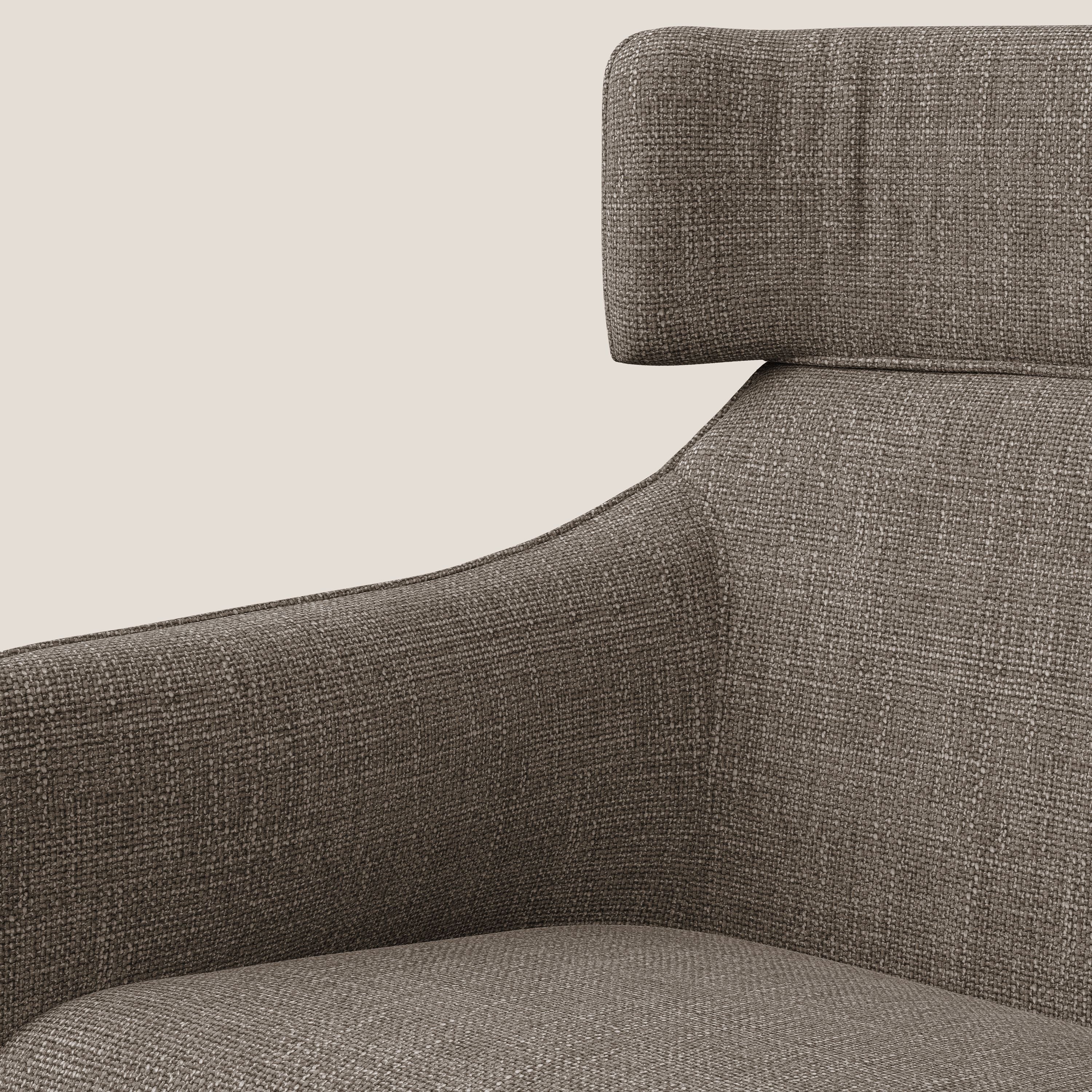 Zelda Fauteuil au design moderne en tissu doux et imperméable T06 marron - Image 7