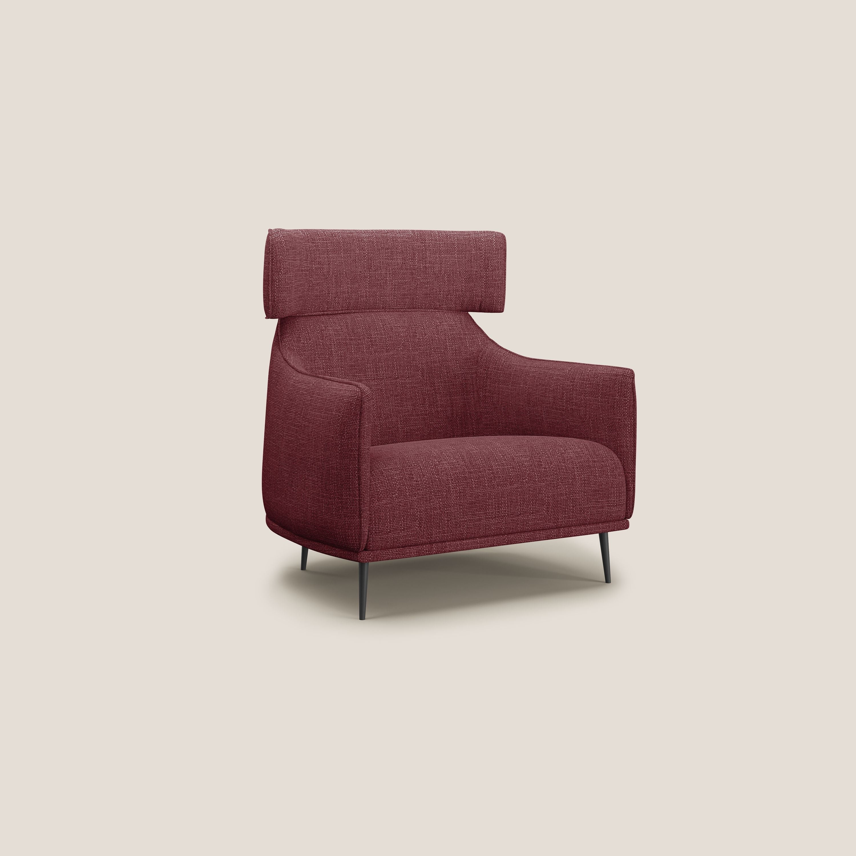Zelda Fauteuil au design moderne en tissu doux et imperméable T06 rouge - Image 2