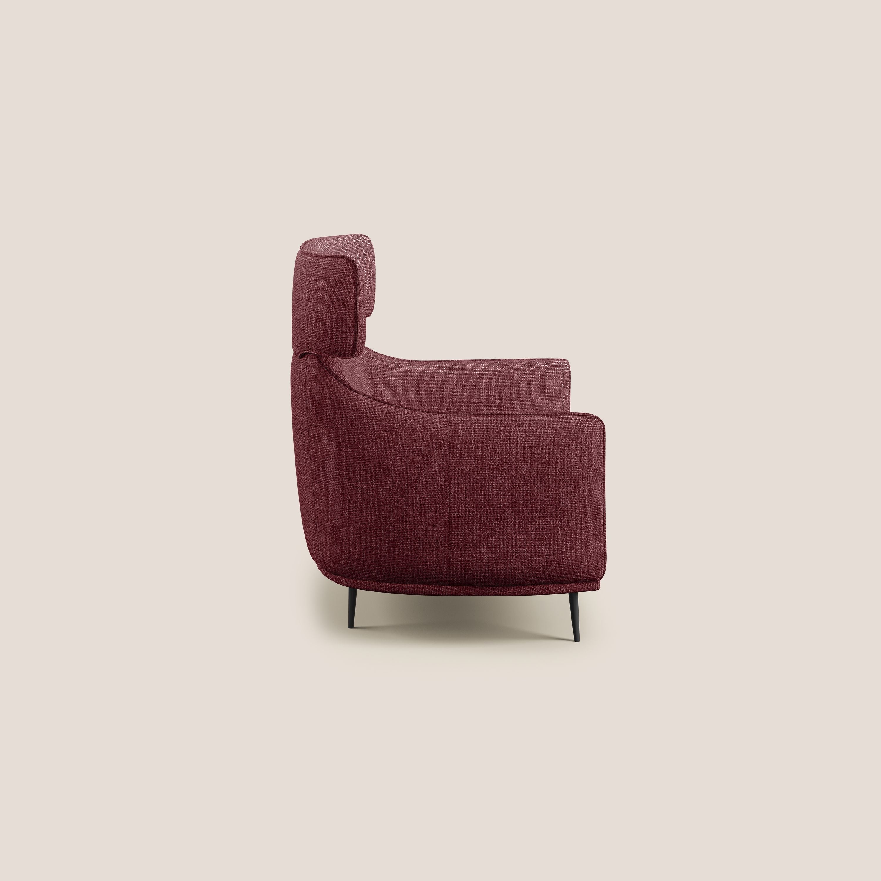 Zelda Fauteuil au design moderne en tissu doux et imperméable T06 rouge - Image 3