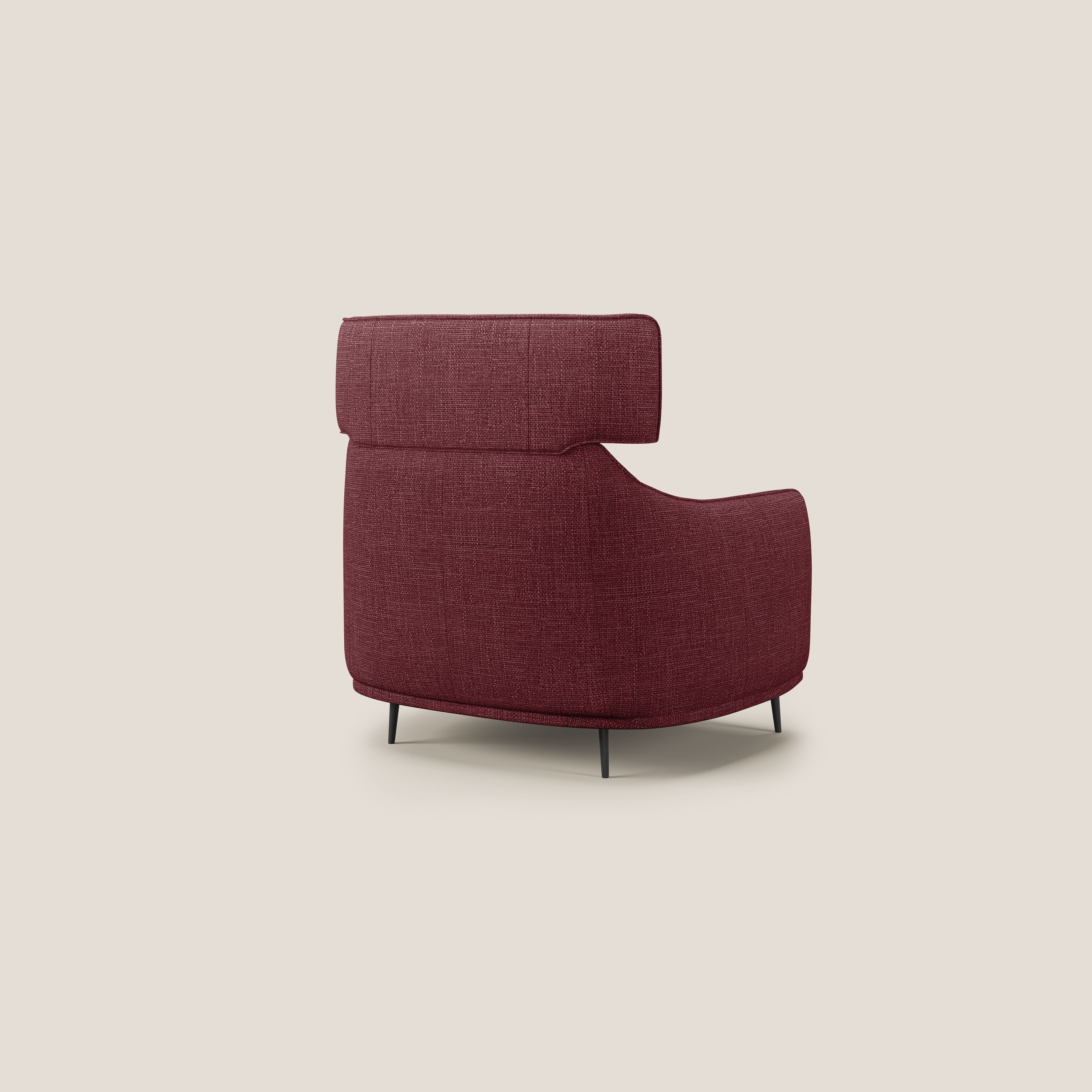Zelda Fauteuil au design moderne en tissu doux et imperméable T06 rouge - Image 4