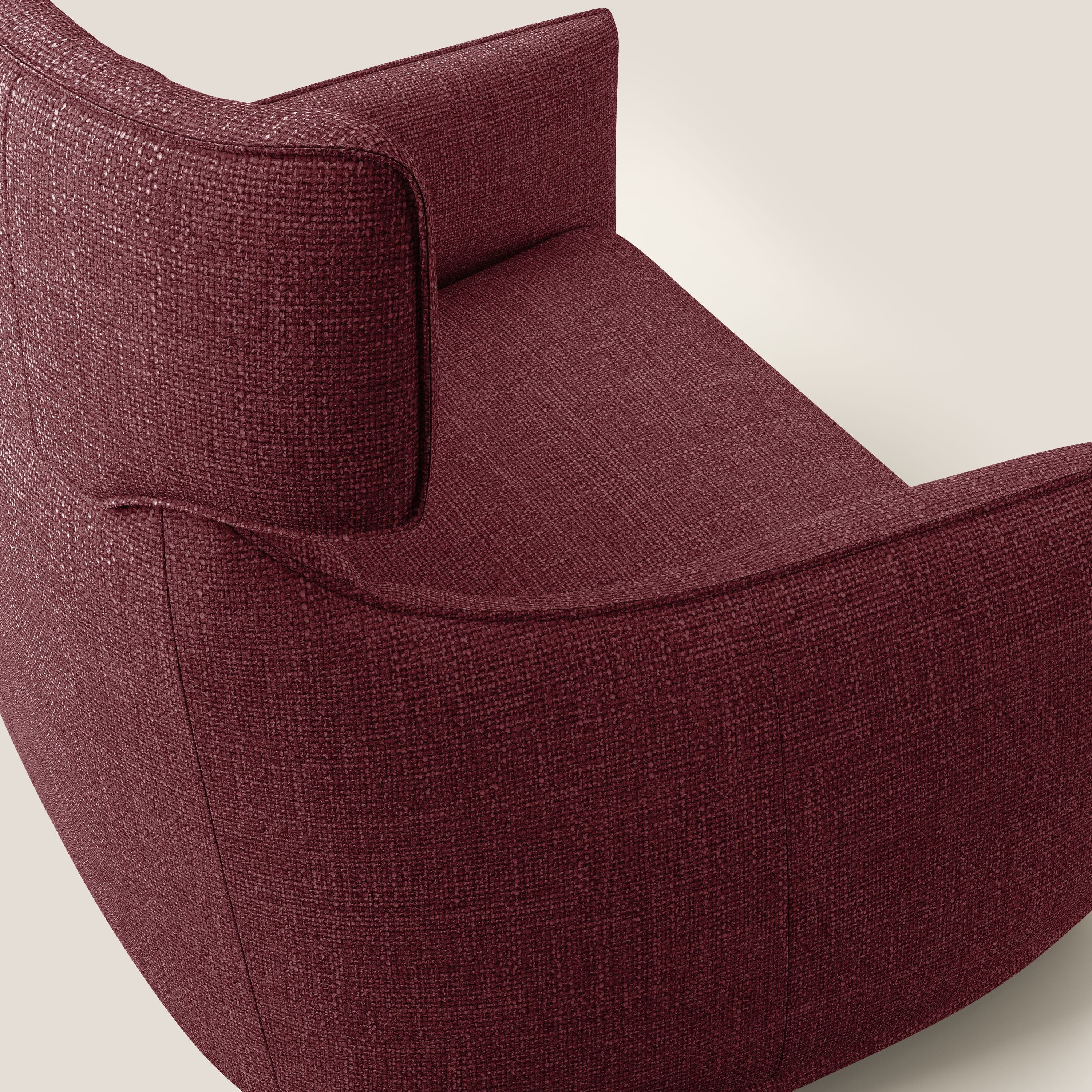 Zelda Fauteuil au design moderne en tissu doux et imperméable T06 rouge - Image 6
