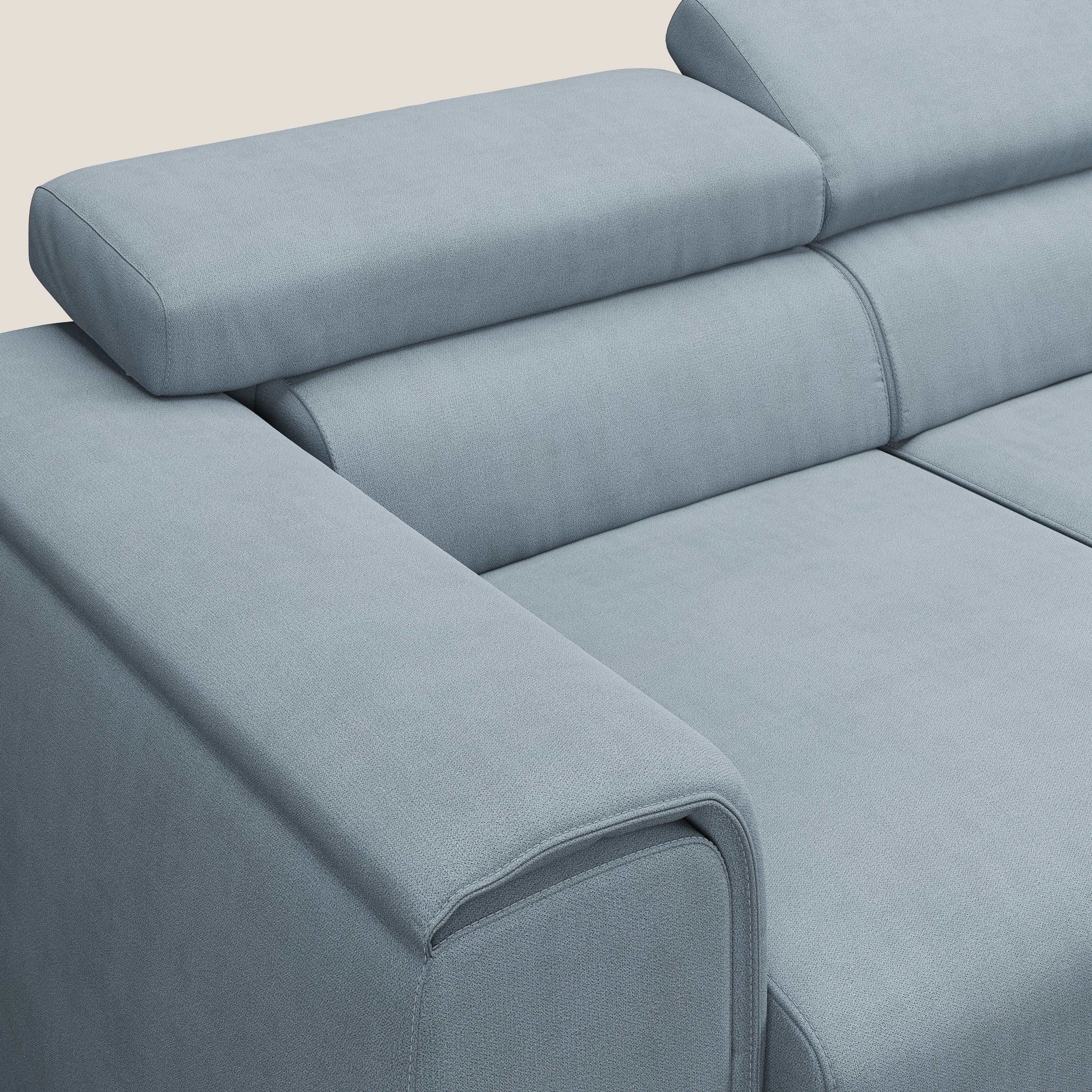 Zeno Canapé avec pouf extractible à 3 assises en tissu doux imperméable T02 sucre glace - Image 8