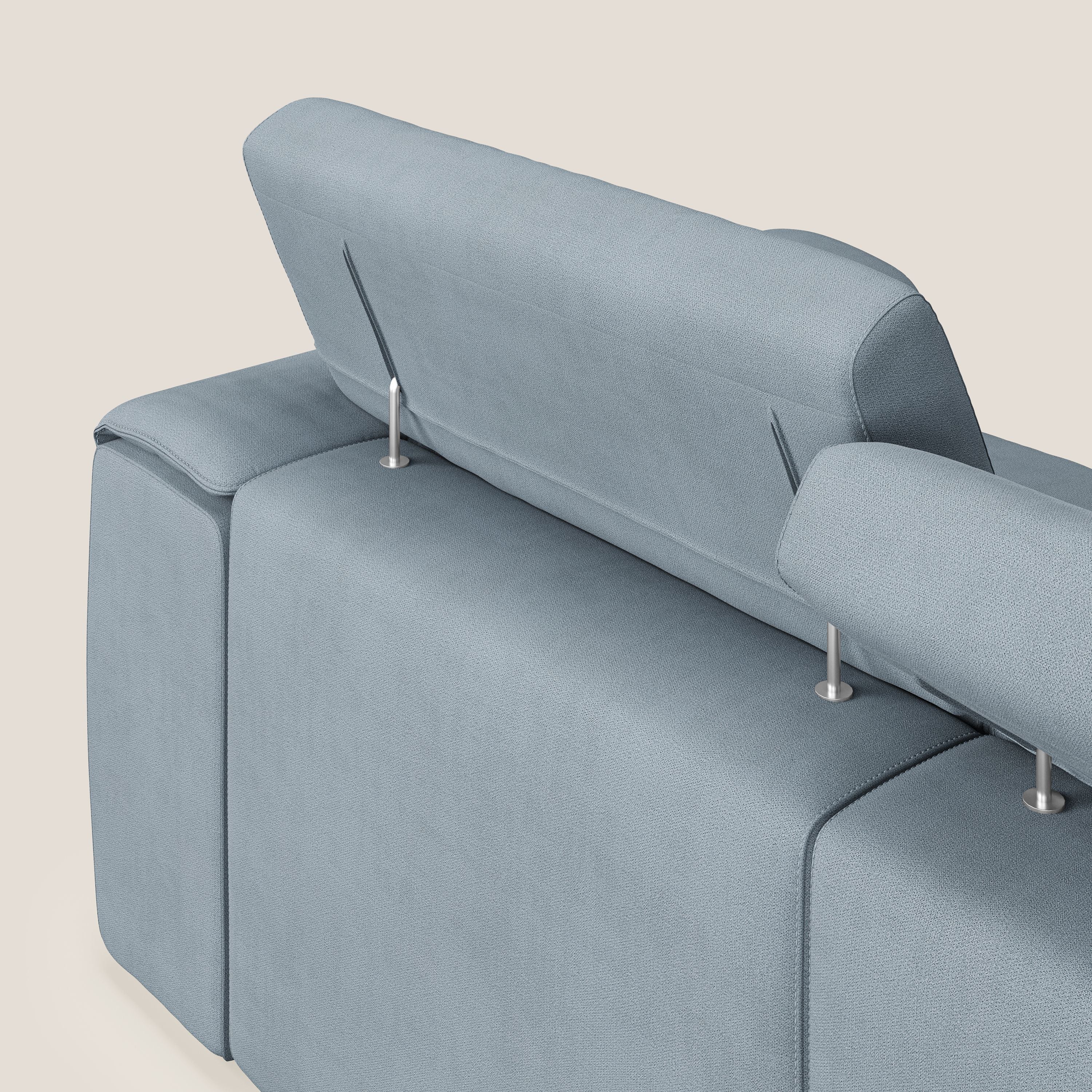 Zeno Canapé avec pouf extractible à 3 assises en tissu doux imperméable T02 sucre glace - Image 9