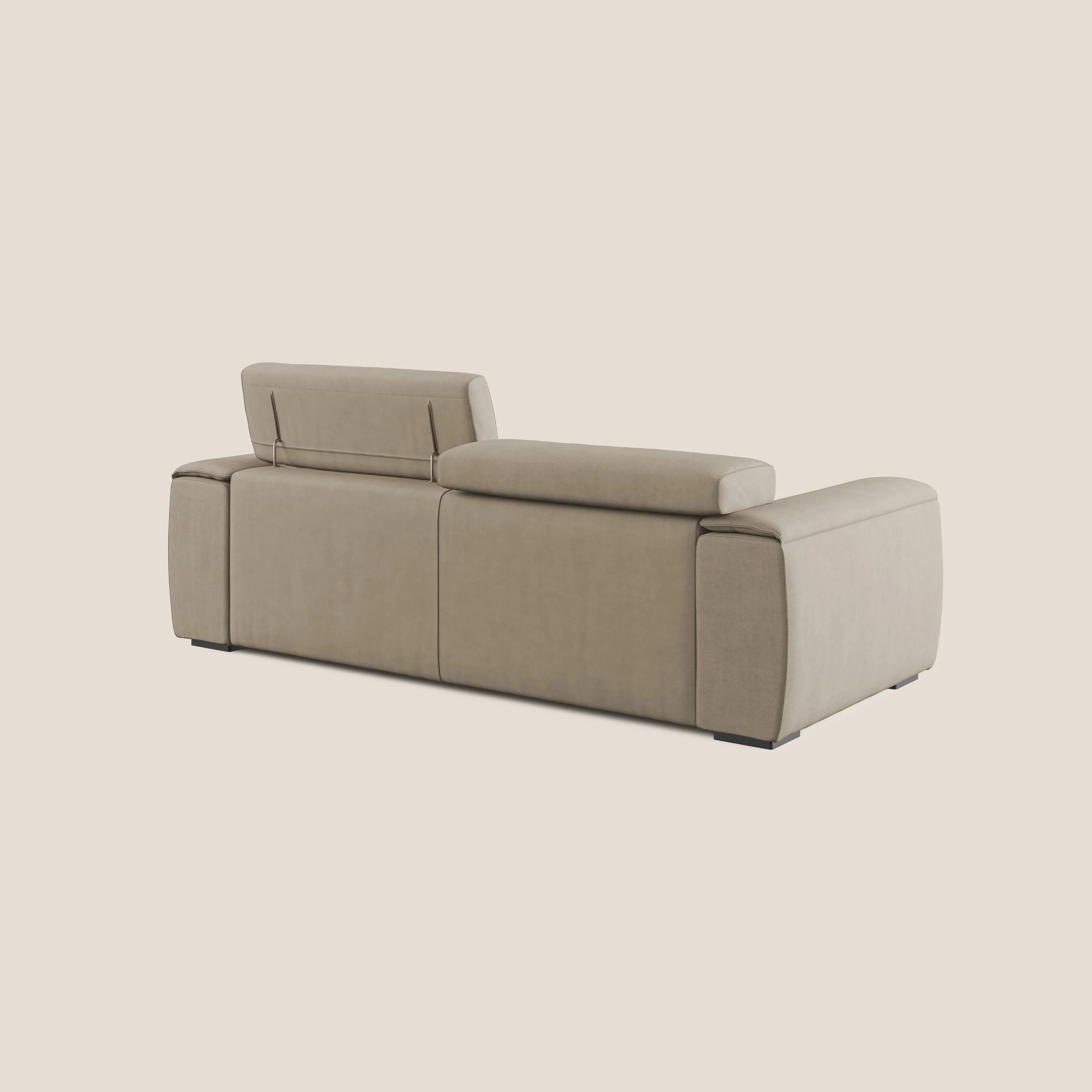 Zeno canapé linéaire avec pouf extractible en tissu doux imperméable T02 beige - Image 5