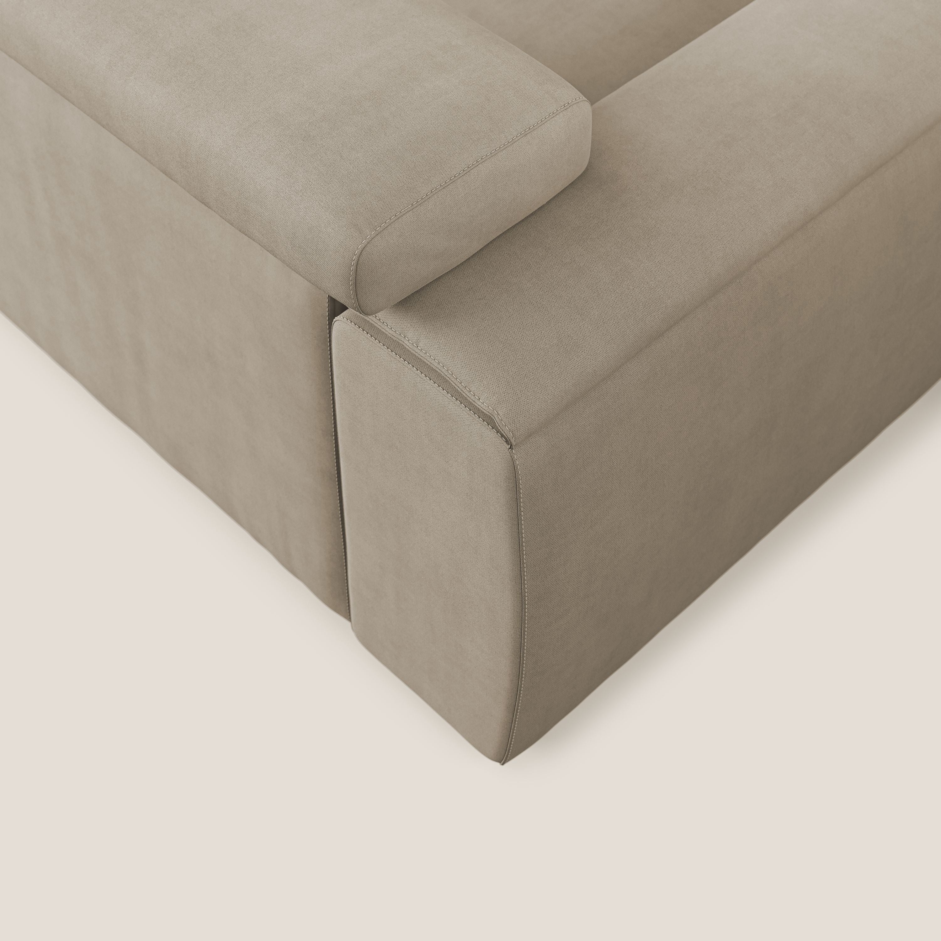 Zeno canapé linéaire avec pouf extractible en tissu doux imperméable T02 beige - Image 7