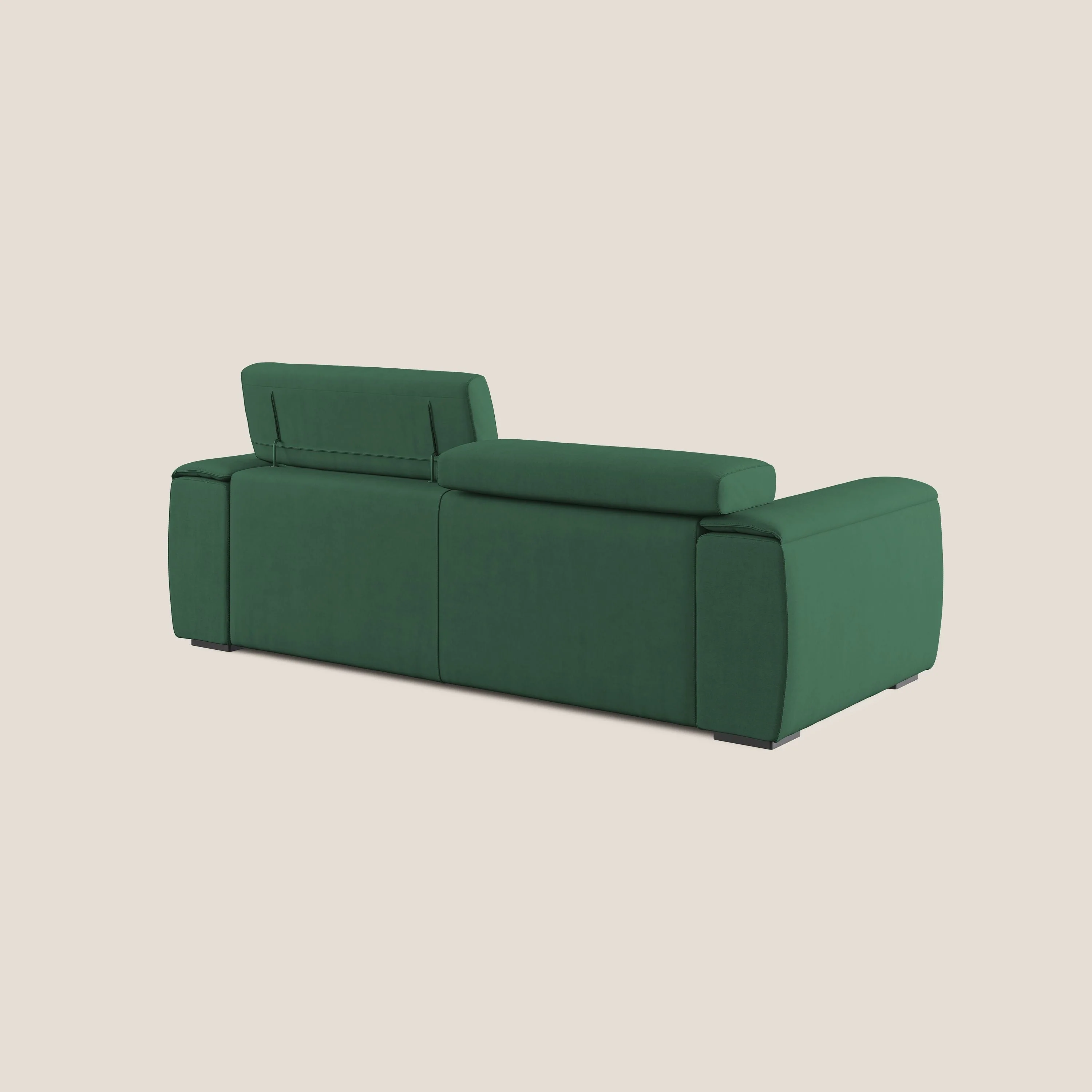 Zeno canapé linéaire avec pouf extractible en tissu doux imperméable T02 vert - Image 5