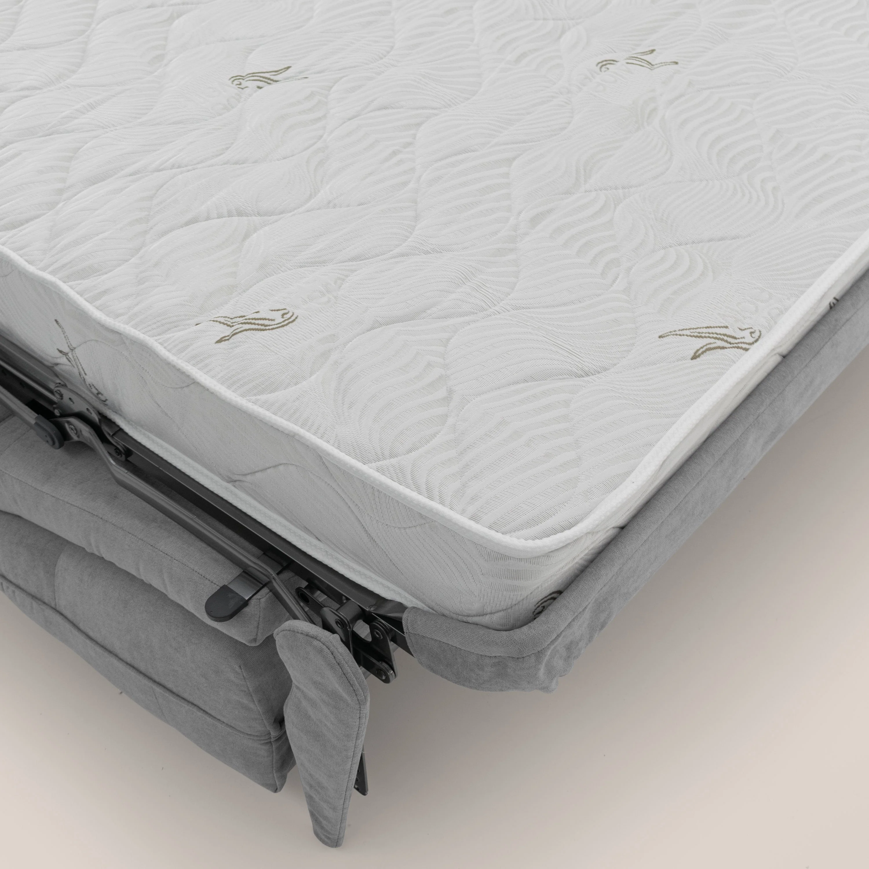 Zeus Canapé convertible scandinave avec dossier haut et matelas H18 cm en tissu imperméable T02 gris - Image 10