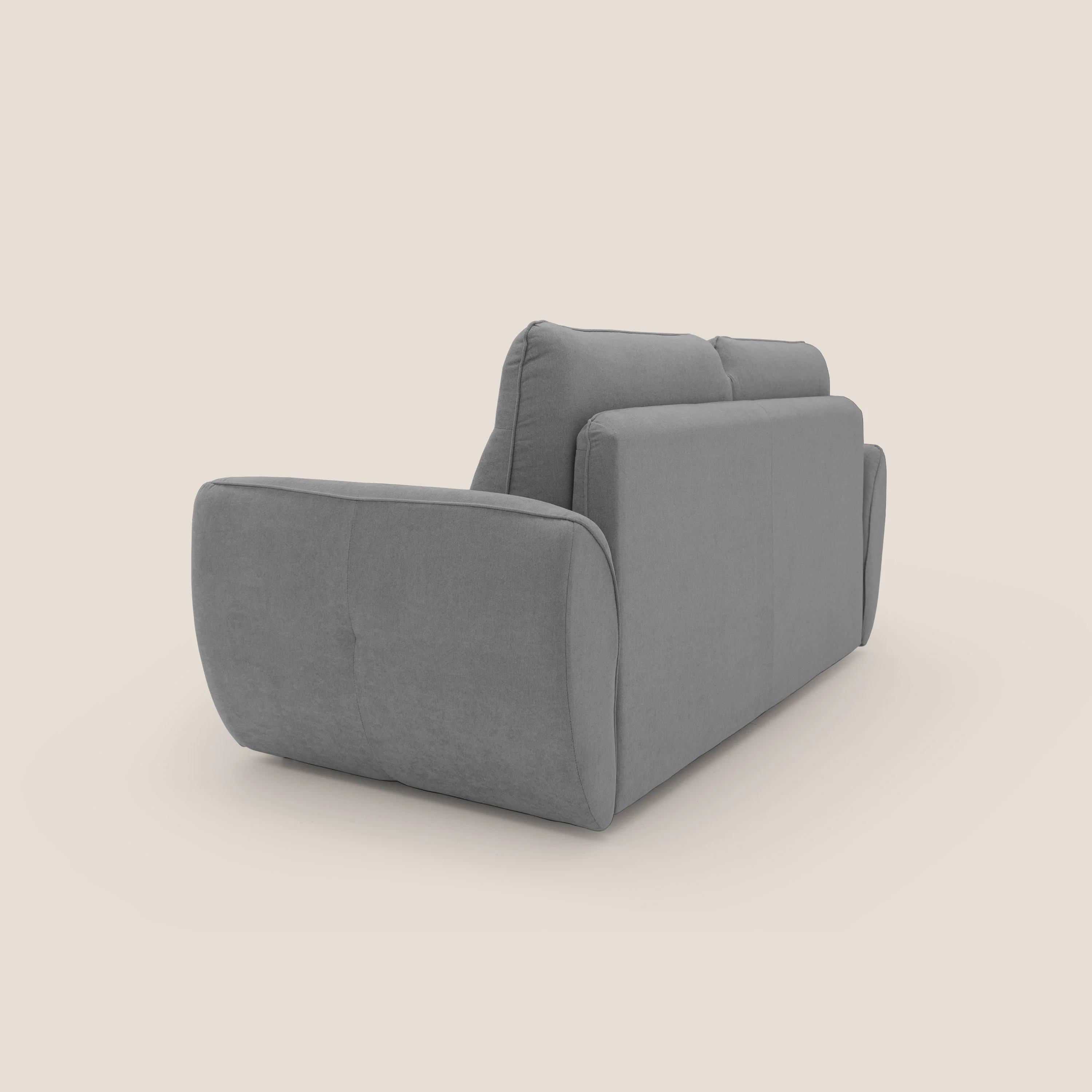 Zeus Canapé convertible scandinave avec dossier haut et matelas H18 cm en tissu imperméable T02 gris - Image 8