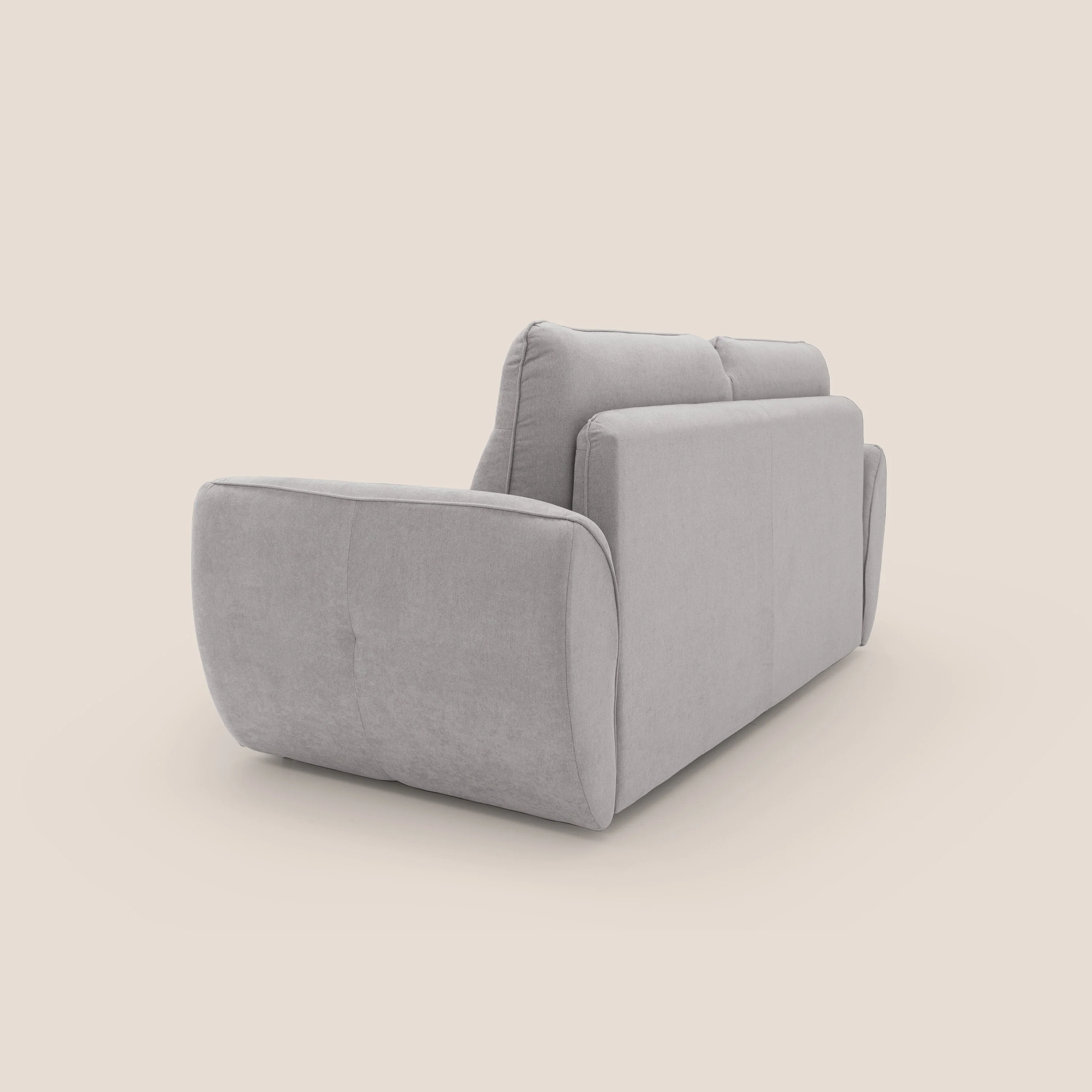 Zeus Canapé convertible scandinave avec dossier haut et matelas H18 cm en tissu imperméable T02 gris clair - Image 8