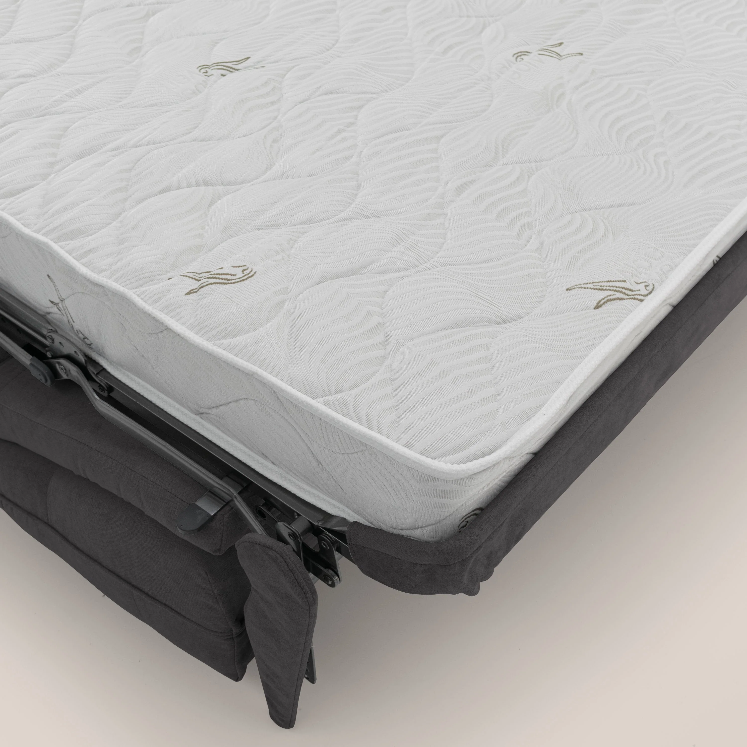 Zeus Canapé convertible scandinave avec dossier haut et matelas H18 cm en tissu imperméable T02 noir - Image 10