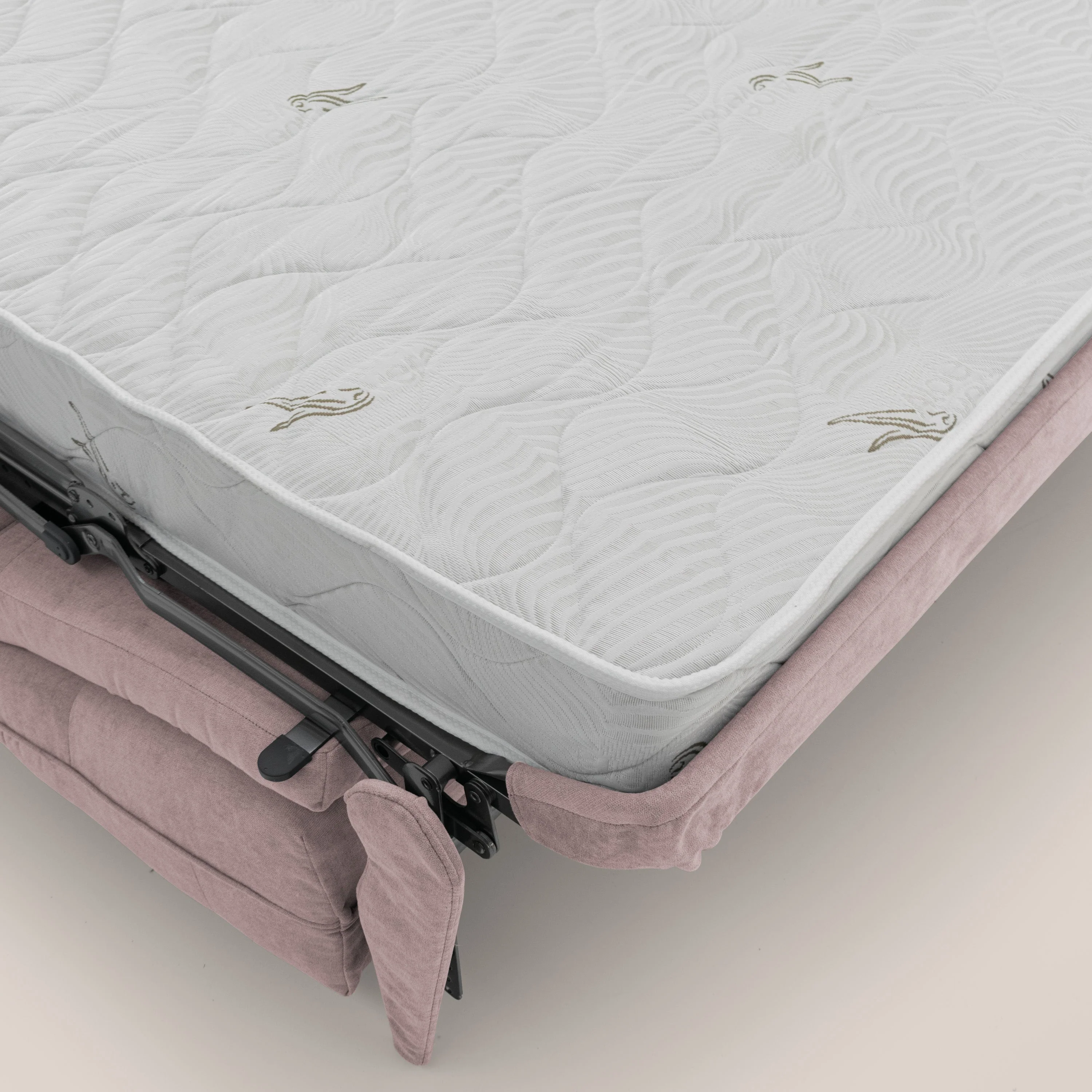 Zeus Canapé convertible scandinave avec dossier haut et matelas H18 cm en tissu imperméable T02 rose - Image 10