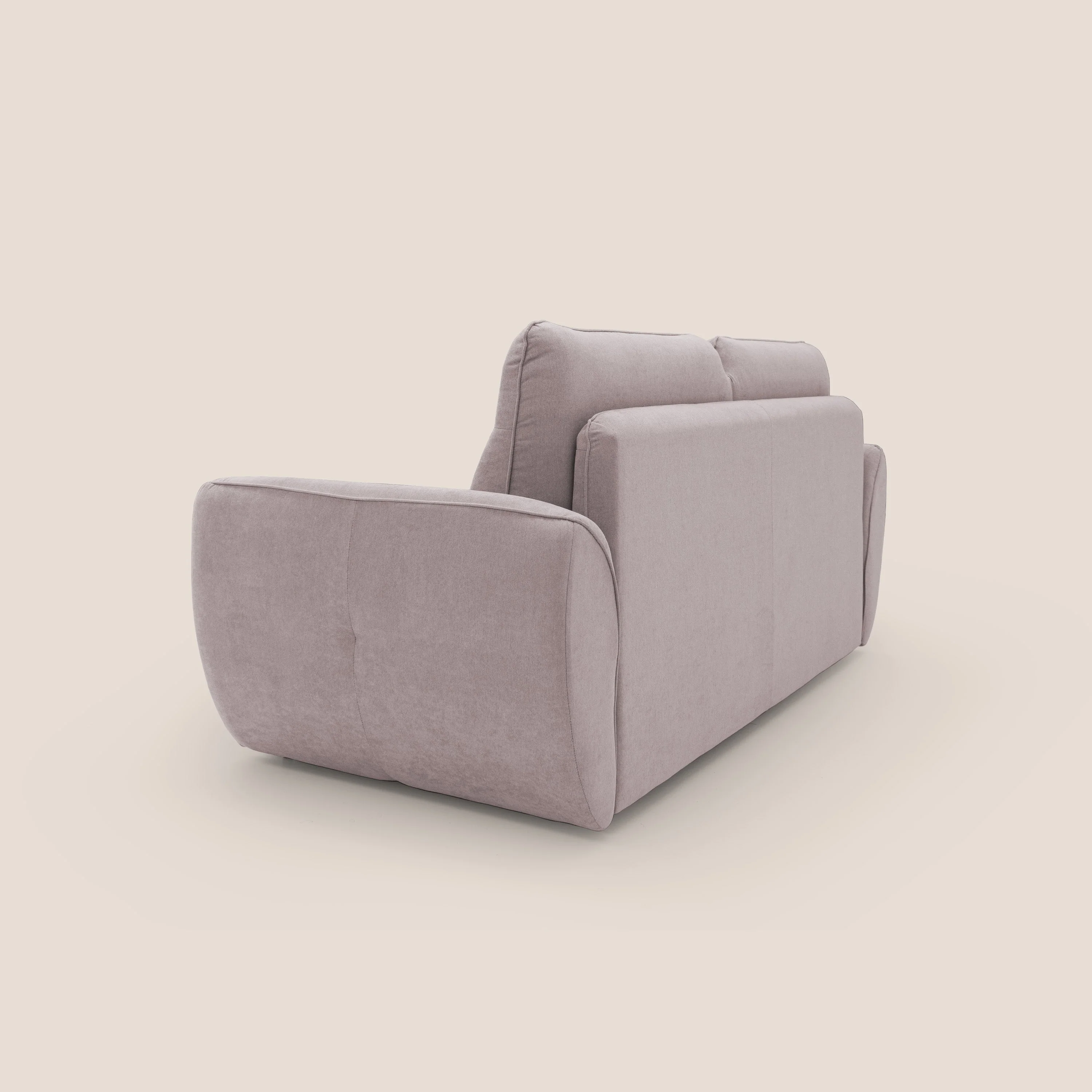 Zeus Canapé convertible scandinave avec dossier haut et matelas H18 cm en tissu imperméable T02 rose - Image 8