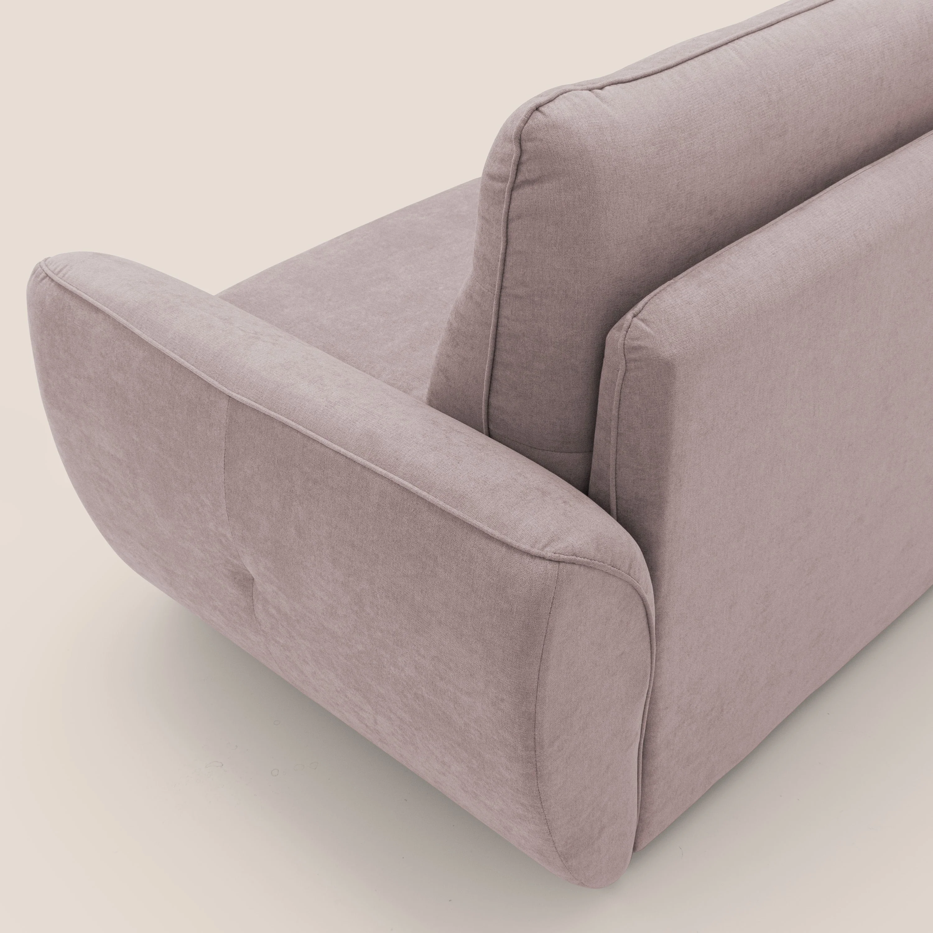 Zeus Canapé convertible scandinave avec dossier haut et matelas H18 cm en tissu imperméable T02 rose - Image 9