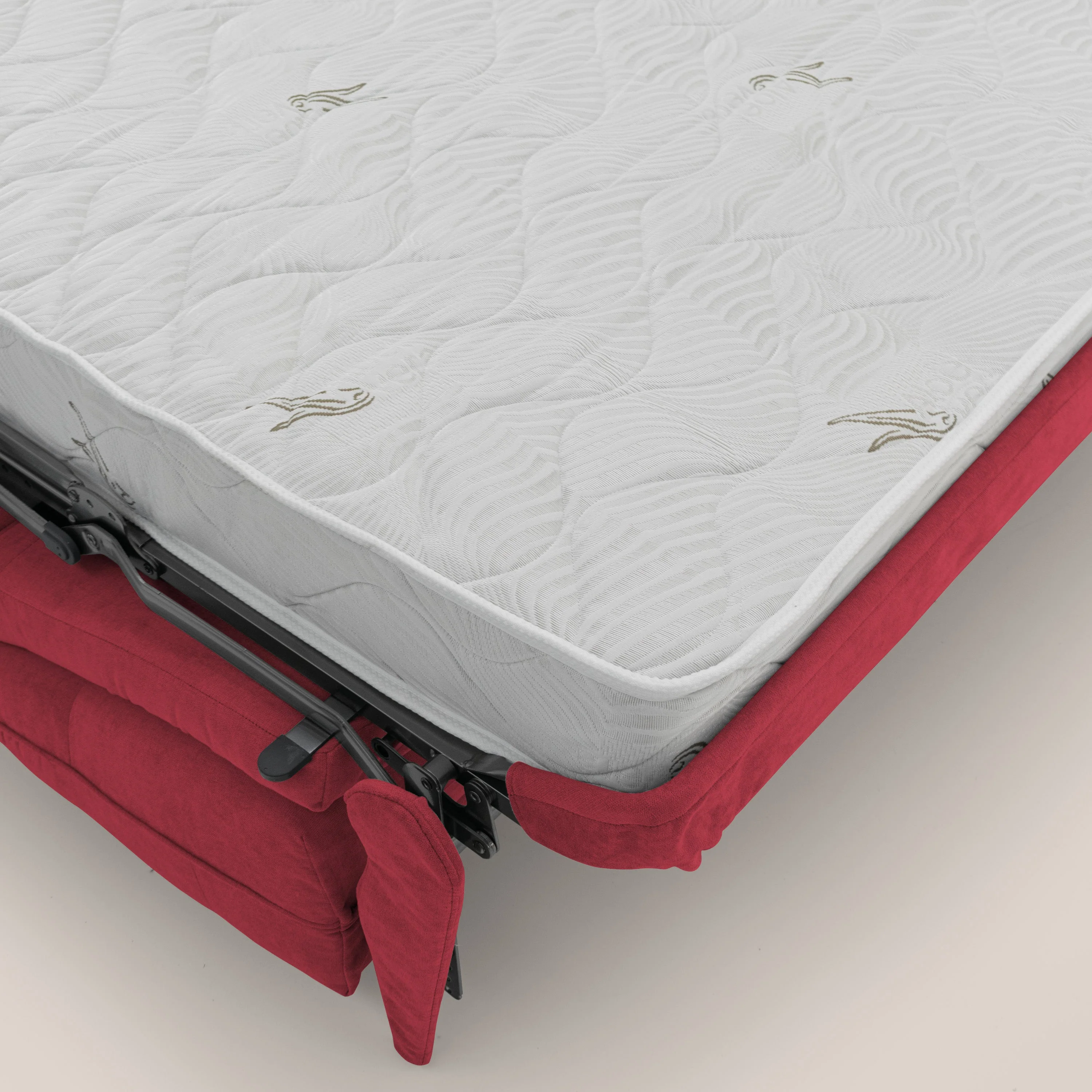 Zeus Canapé convertible scandinave avec dossier haut et matelas H18 cm en tissu imperméable T02 rouge - Image 10