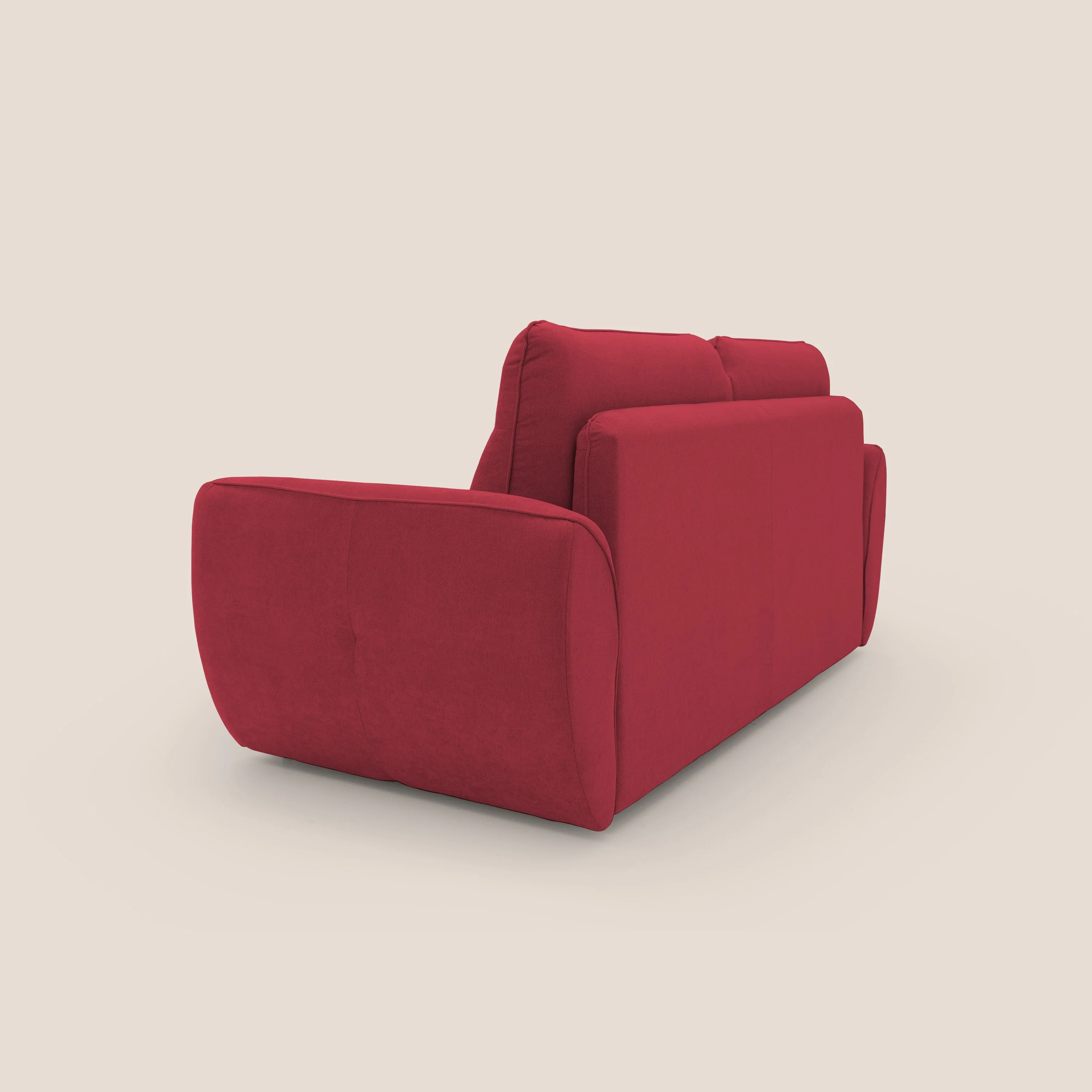 Zeus Canapé convertible scandinave avec dossier haut et matelas H18 cm en tissu imperméable T02 rouge - Image 8