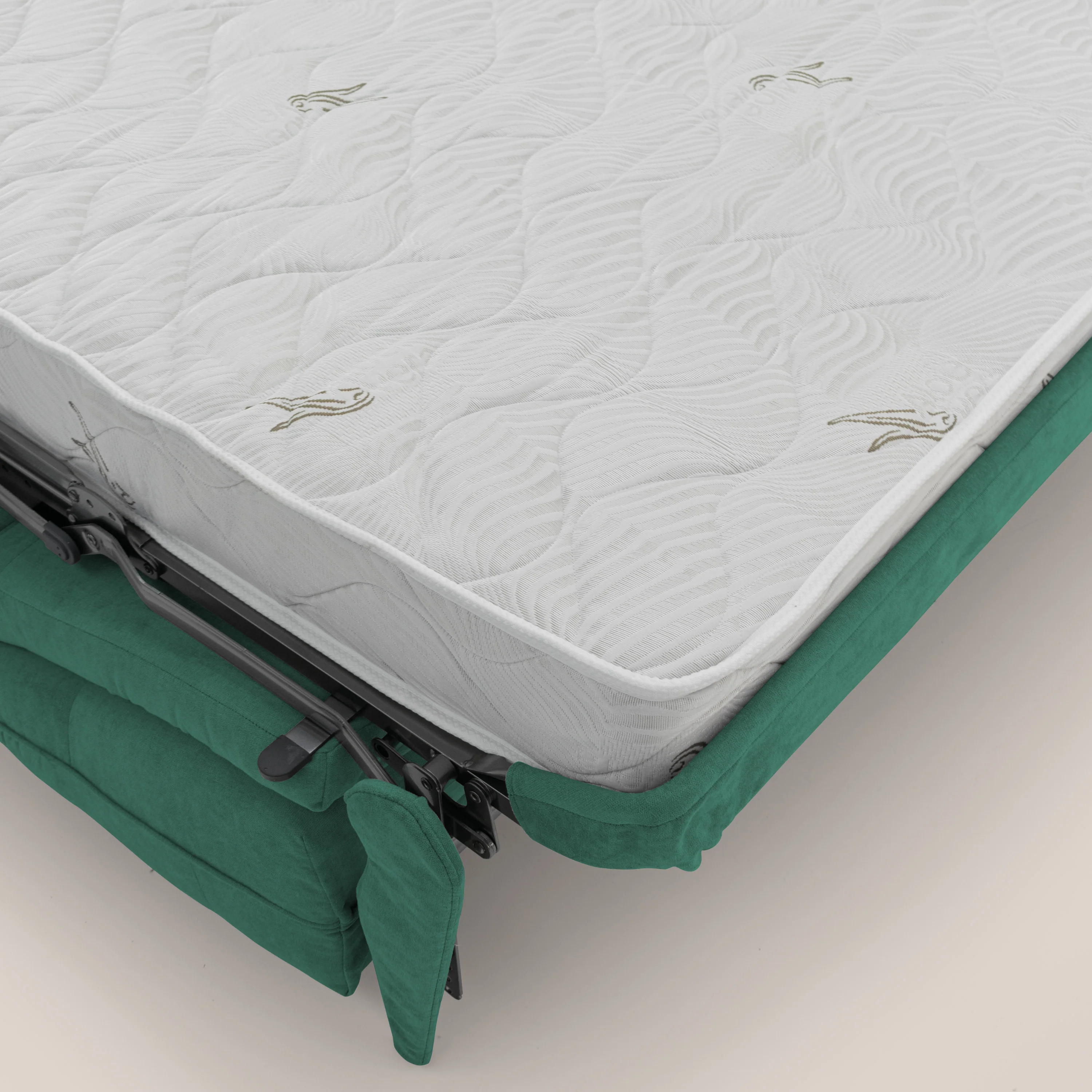 Zeus Canapé convertible scandinave avec dossier haut et matelas H18 cm en tissu imperméable T02 vert - Image 10