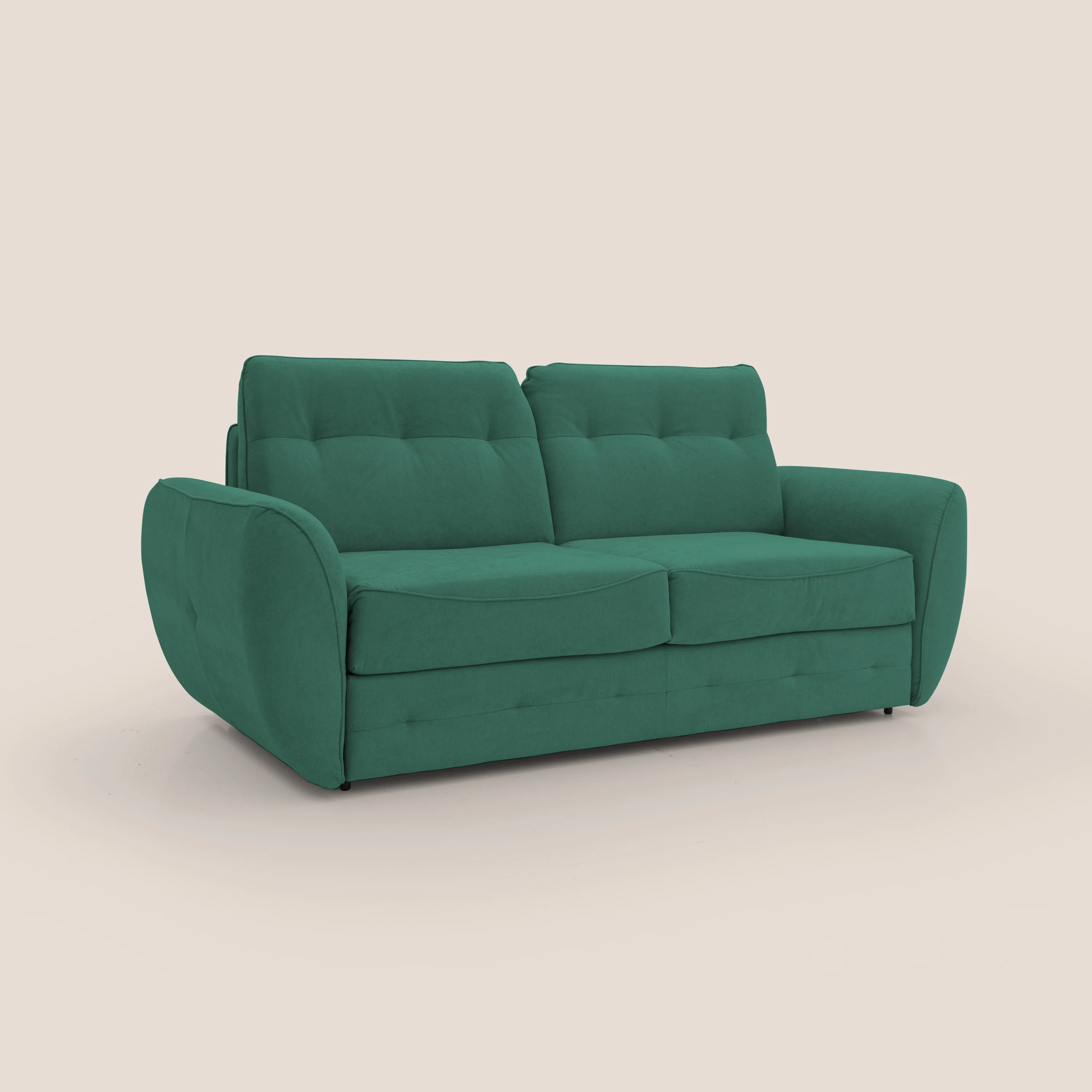 Zeus Canapé convertible scandinave avec dossier haut et matelas H18 cm en tissu imperméable T02 vert - Image 4