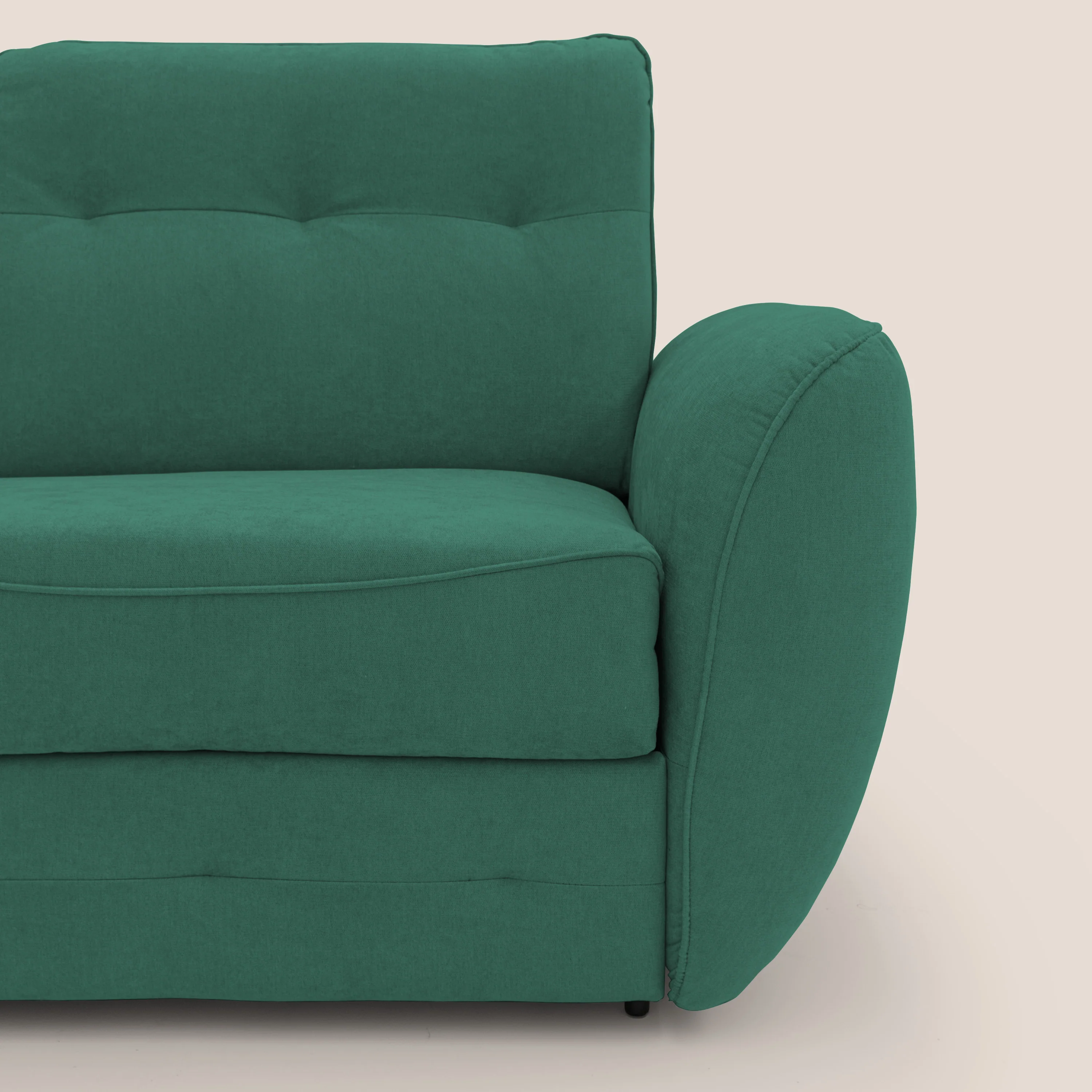 Zeus Canapé convertible scandinave avec dossier haut et matelas H18 cm en tissu imperméable T02 vert - Image 5