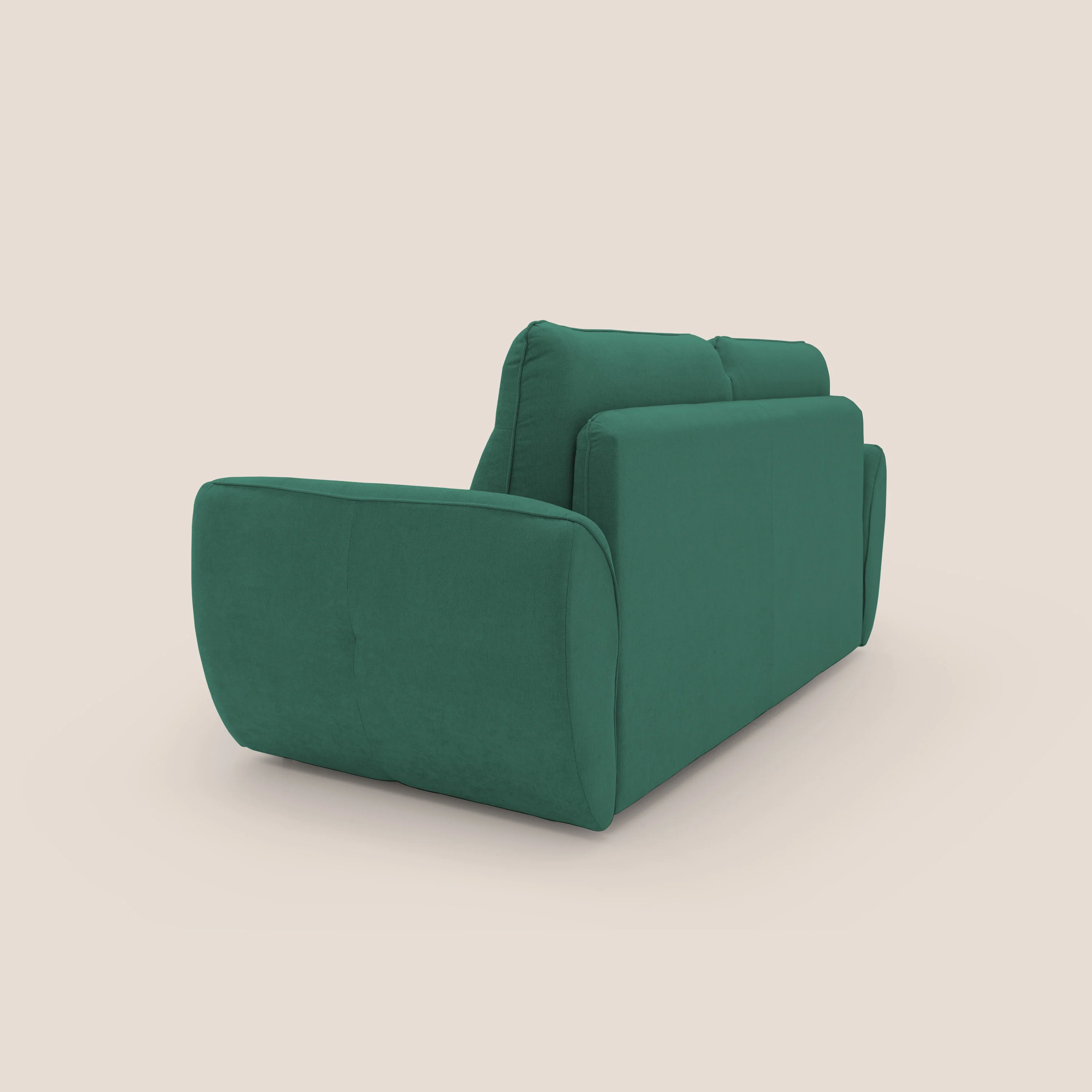 Zeus Canapé convertible scandinave avec dossier haut et matelas H18 cm en tissu imperméable T02 vert - Image 8